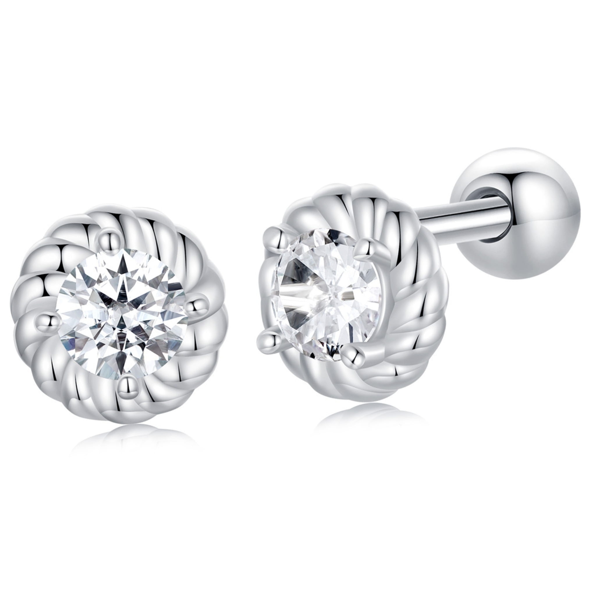 Srebrne kolczyki sztyfty Moissanity 0,15 ct srebro 925