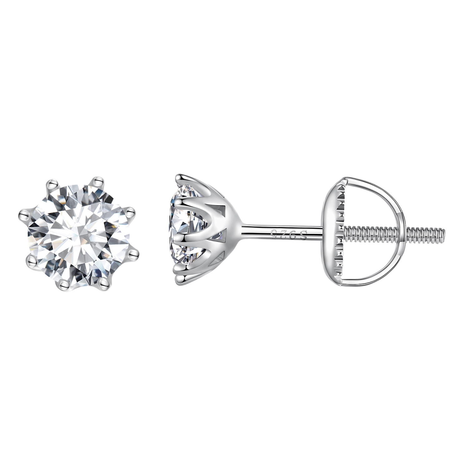 Srebrne kolczyki Moissanity 1,0 ct sztyfty srebro 925