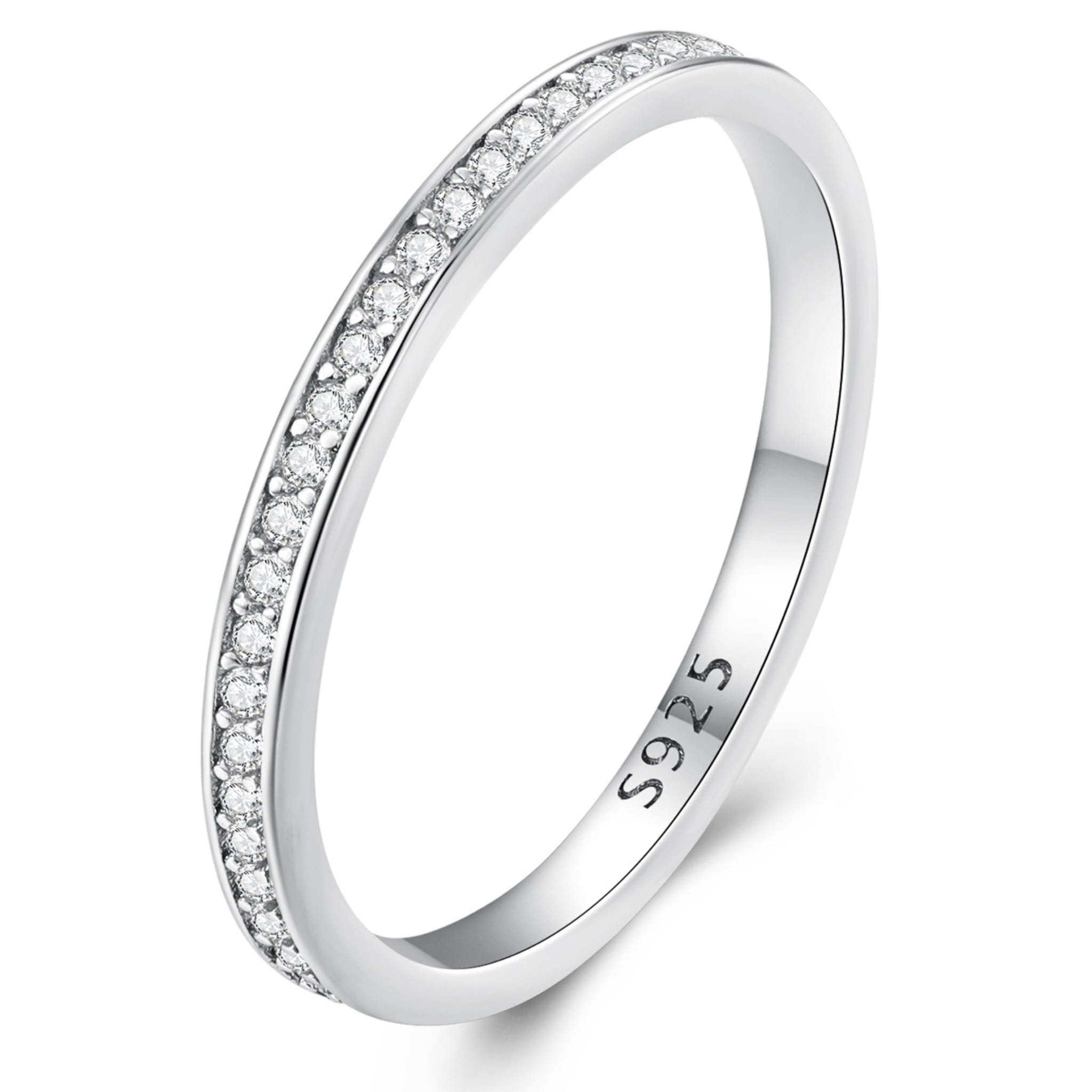 Delikatny srebrny pierścionek z Moissanitami 0,005 ct srebro 925 rozmiar R18