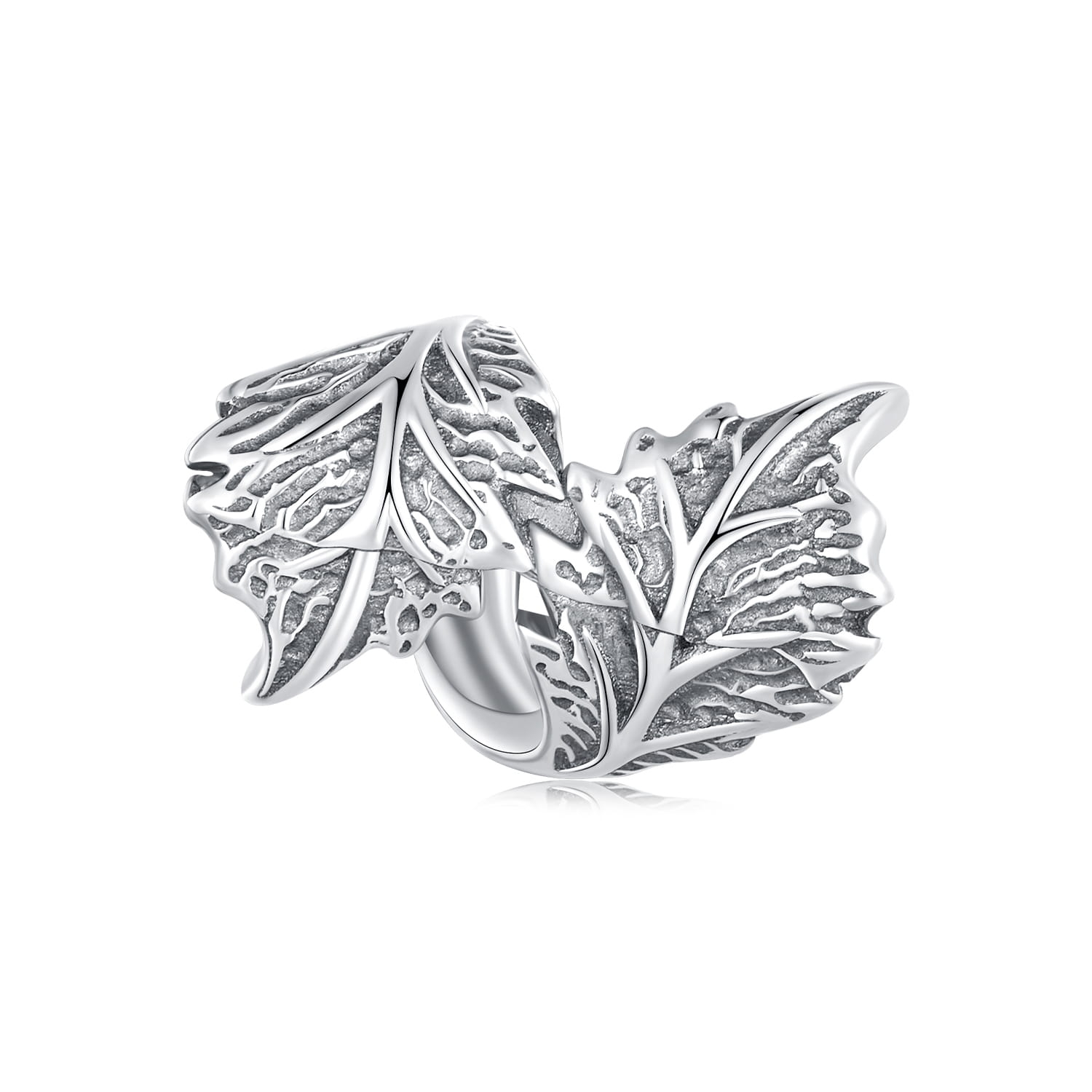 Jesienne liście listki srebrny charms koralik beads