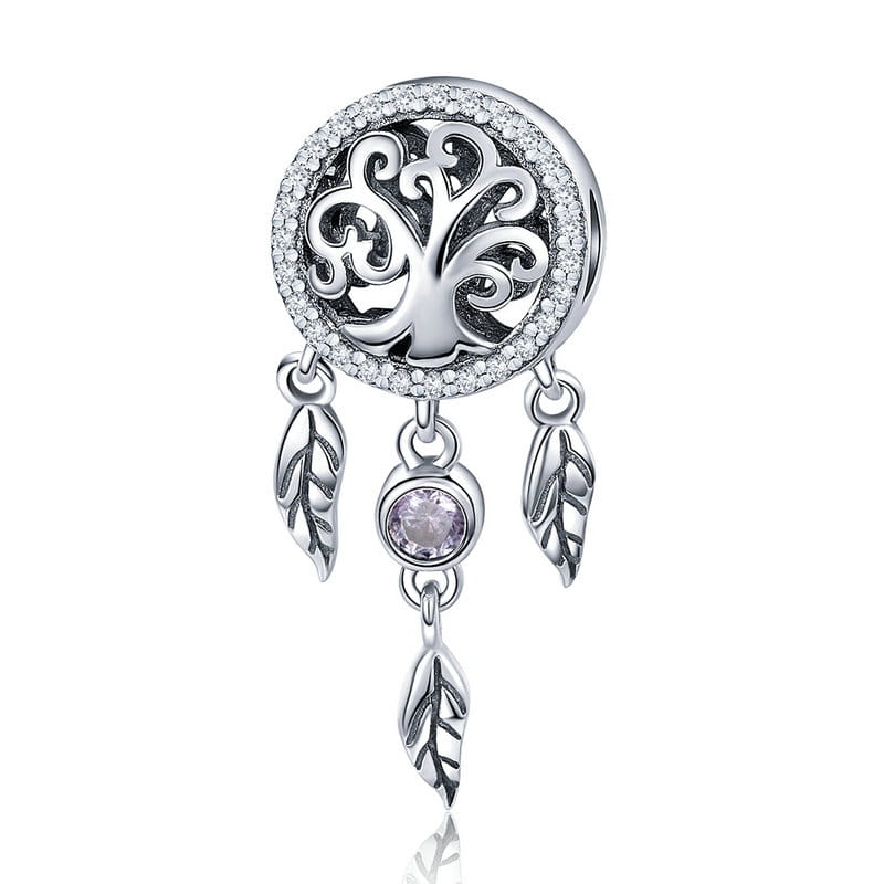 Łapacz snów w drzewo życia srebrny charms koralik beads srebro 925