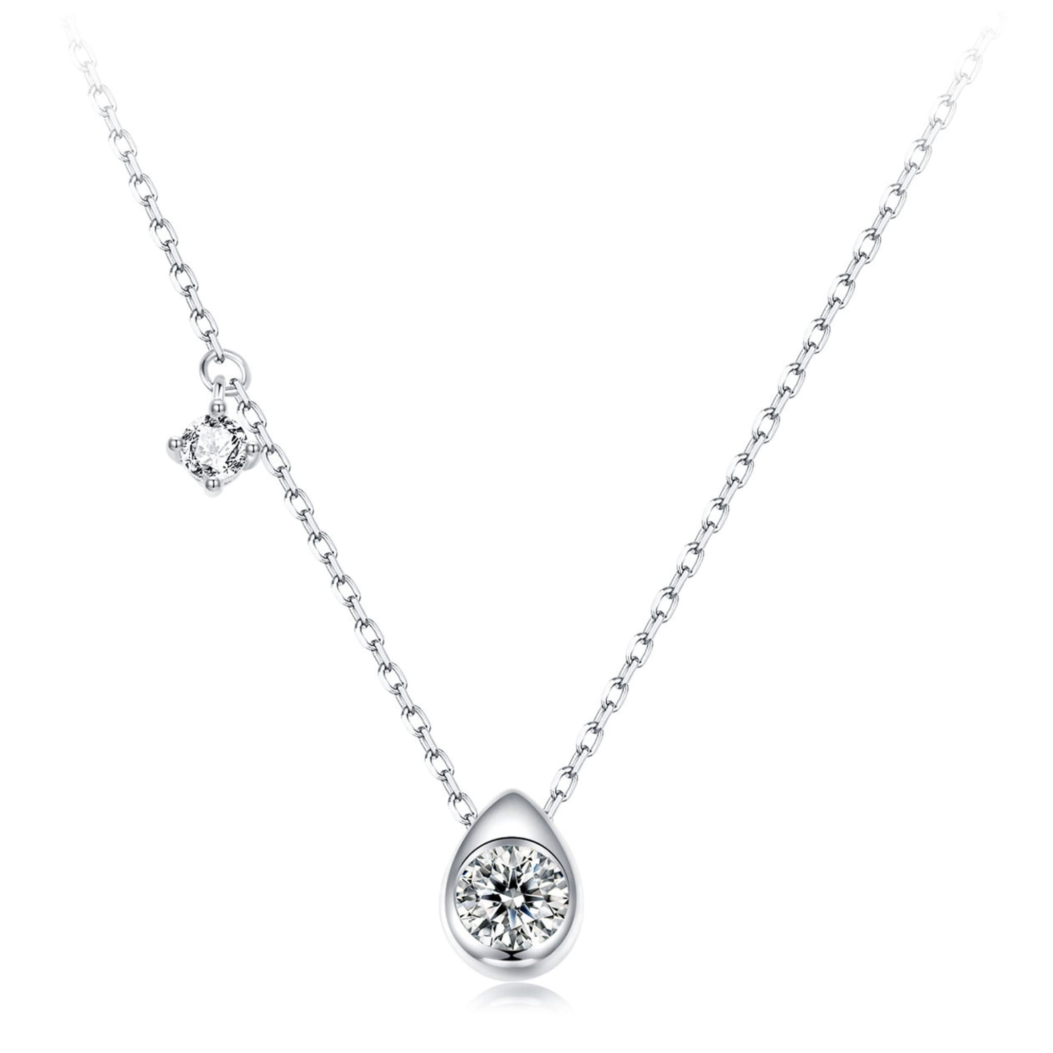 Srebrny naszyjnika zawieszka kropla z Moissanitem 0,5 ct srebro 925