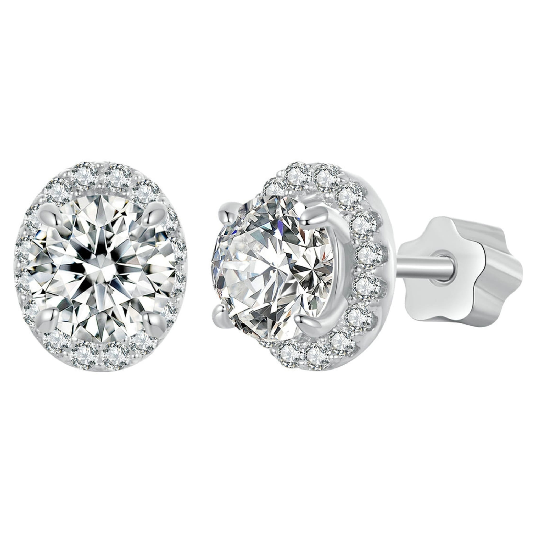 Srebrne kolczyki sztyfty zakręcane Moissanity 0,5 ct srebro 925