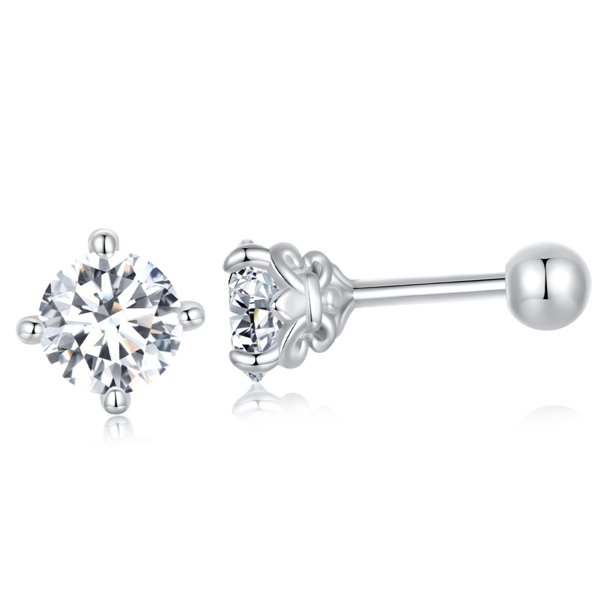 Srebrne kolczyki sztyfty Moissanity 0,5 ct srebro 925