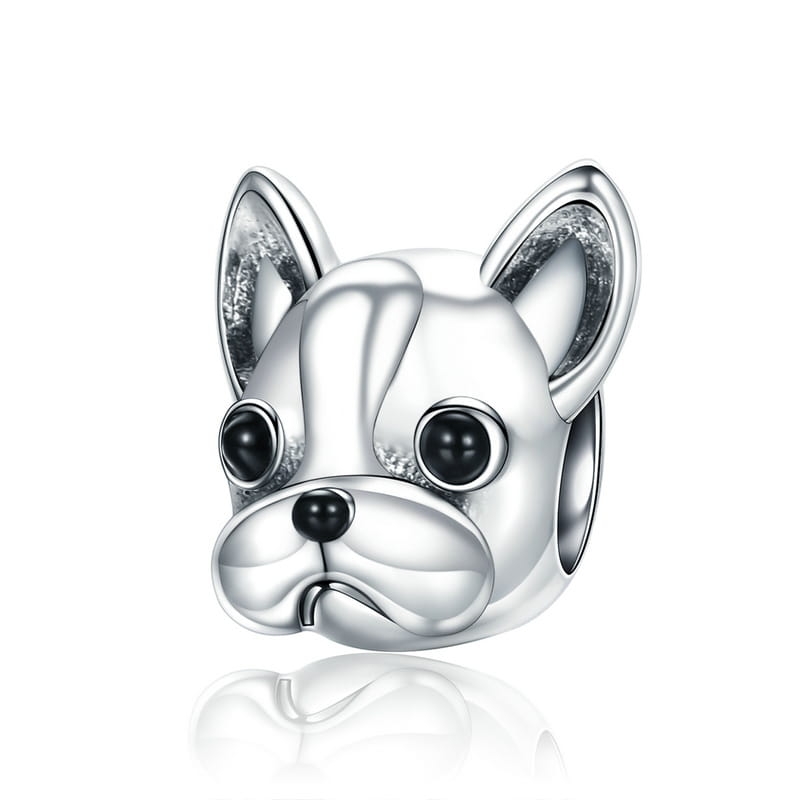 Srebrny charms piesek buldog koralik beads srebro 925