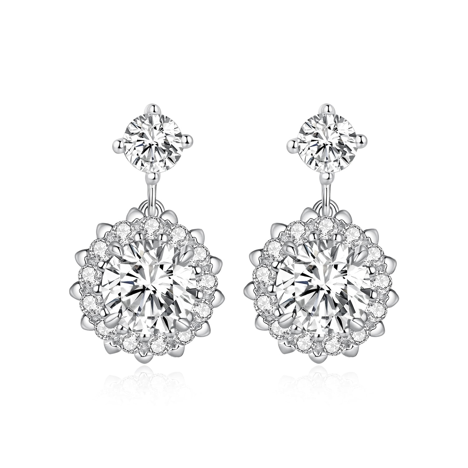 Srebrne kolczyki sztyfty Moissanity 1,0 ct srebro 925