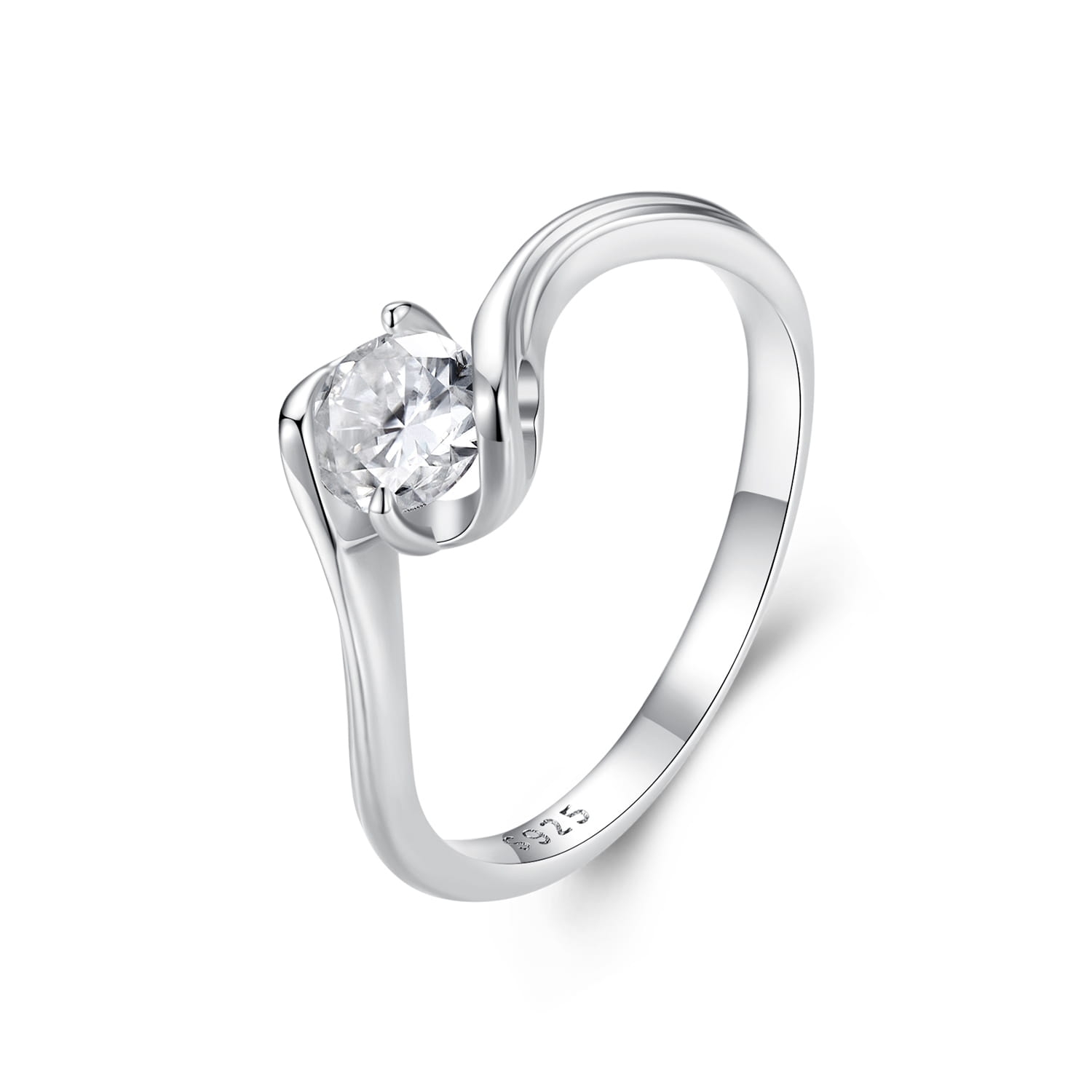 Srebrny pierścionek z Moissanitem 0,5ct srebro 925 rozmiar R16