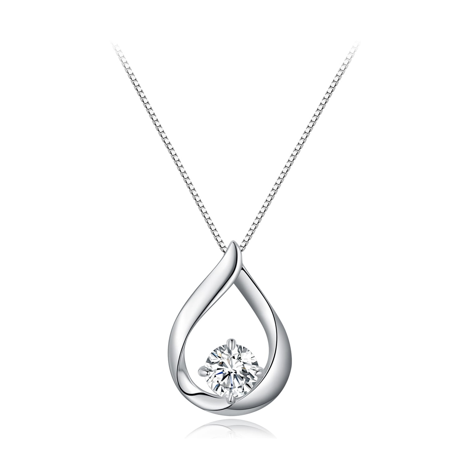 NM08 Naszyjnik Moissanit łezka 1,0 ct srebro 925