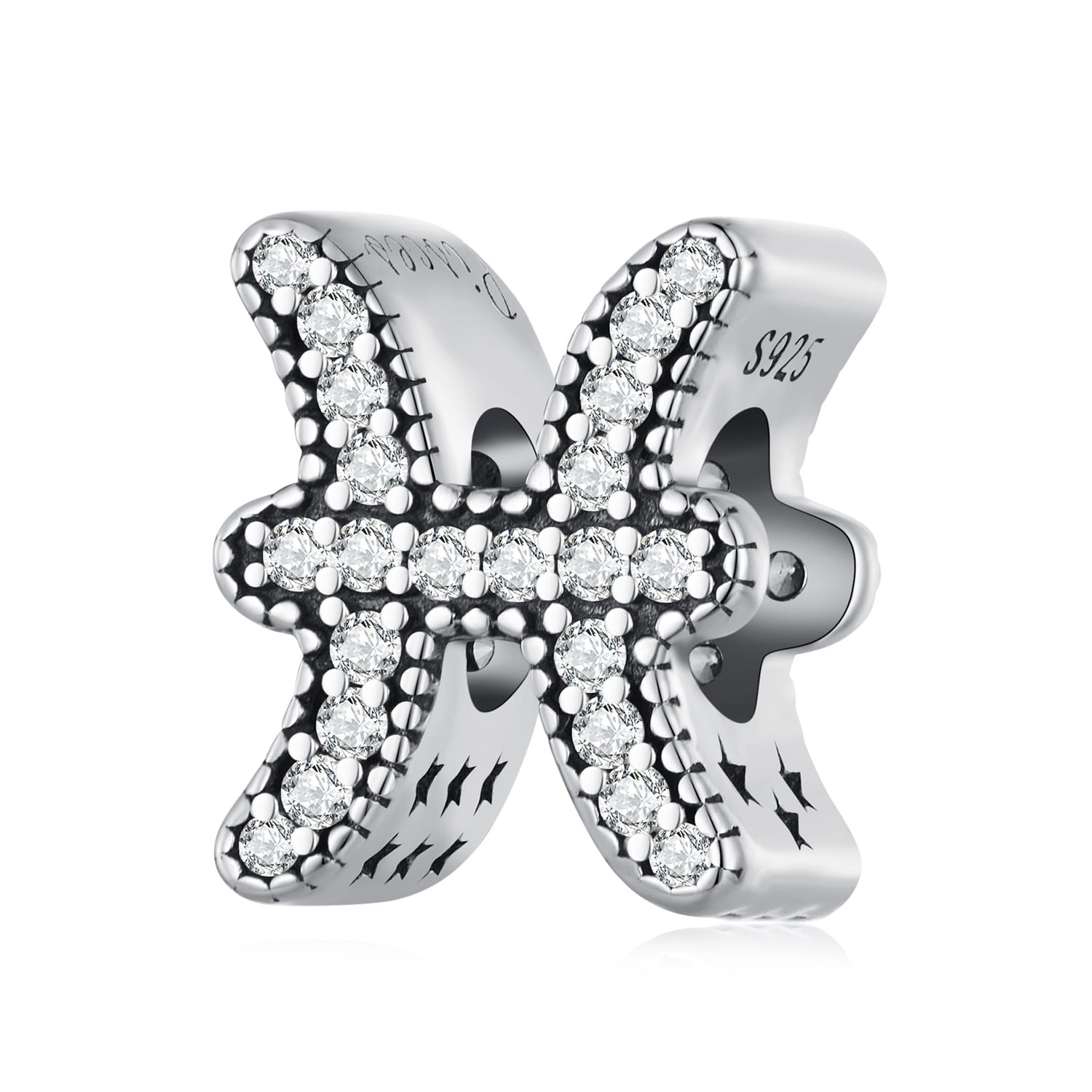 Ryby znak zodiaku srebrny charms koralik beads
