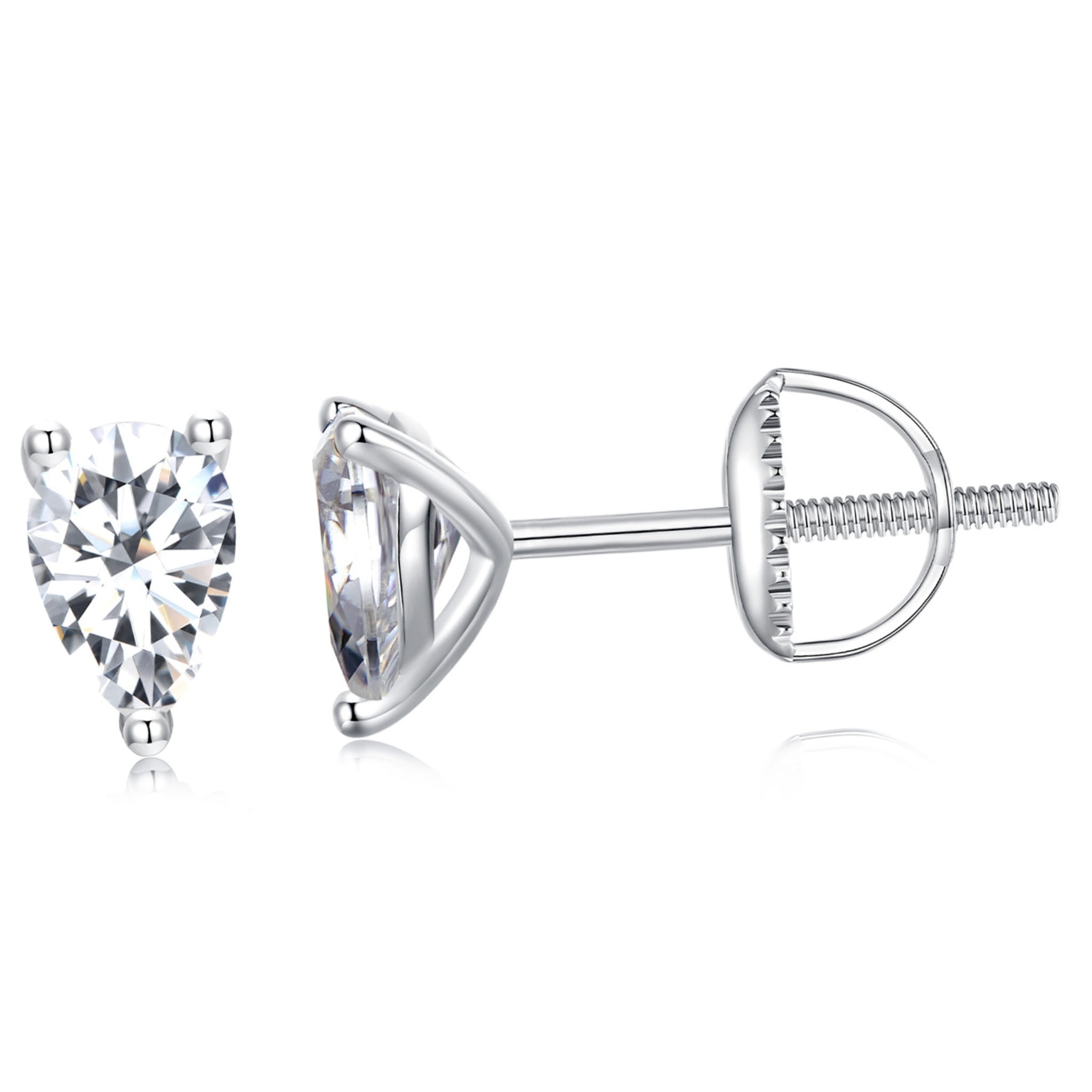 Srebrne łezki kolczyki Moissanity 0,5 ct sztyfty