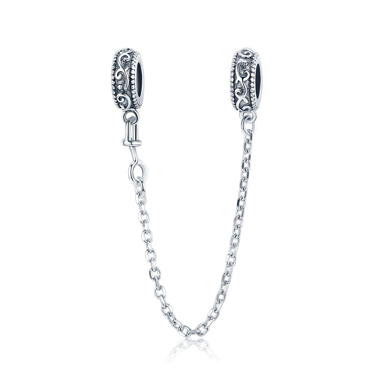 Stoper podwójny łańcuszek vintage srebrny charms zawieszka srebro 925