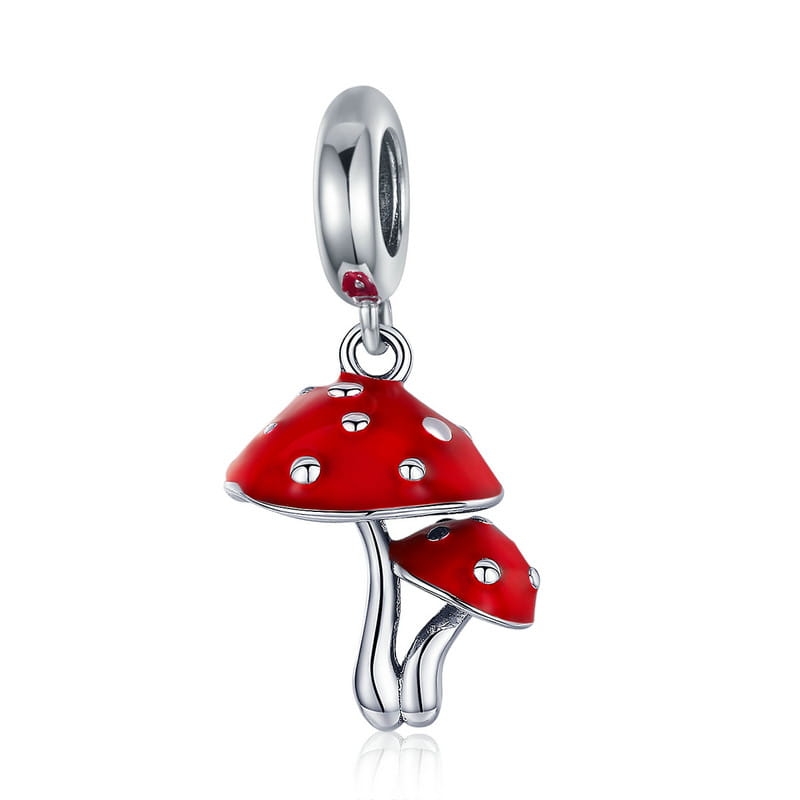 Grzybki muchomorki srebrny charms zawieszka koralik srebro 925