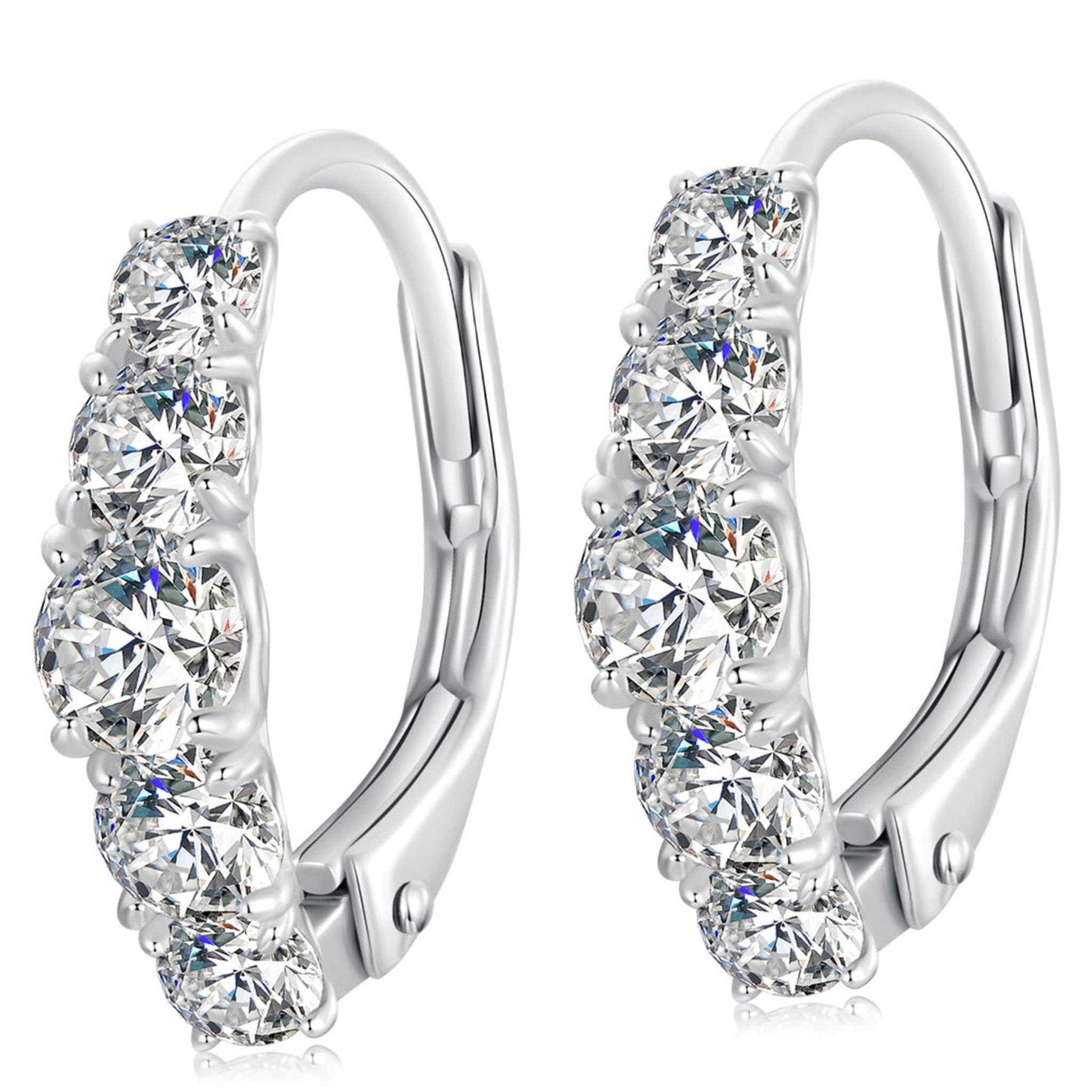 Srebrne kolczyki zatrzaski Moissanity 0,2 ct srebro 925