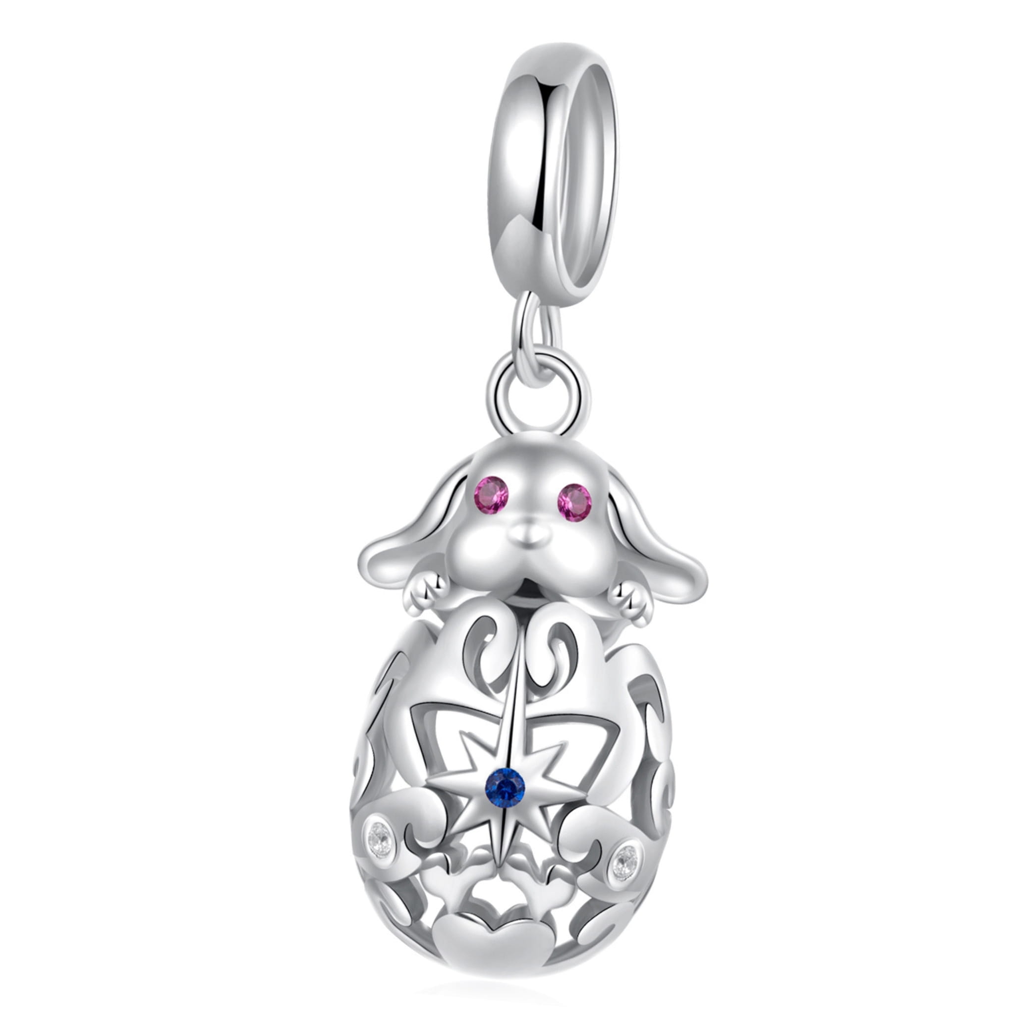 Srebrna zawieszka wielkanocny króliczek koralik srebro 925 beads