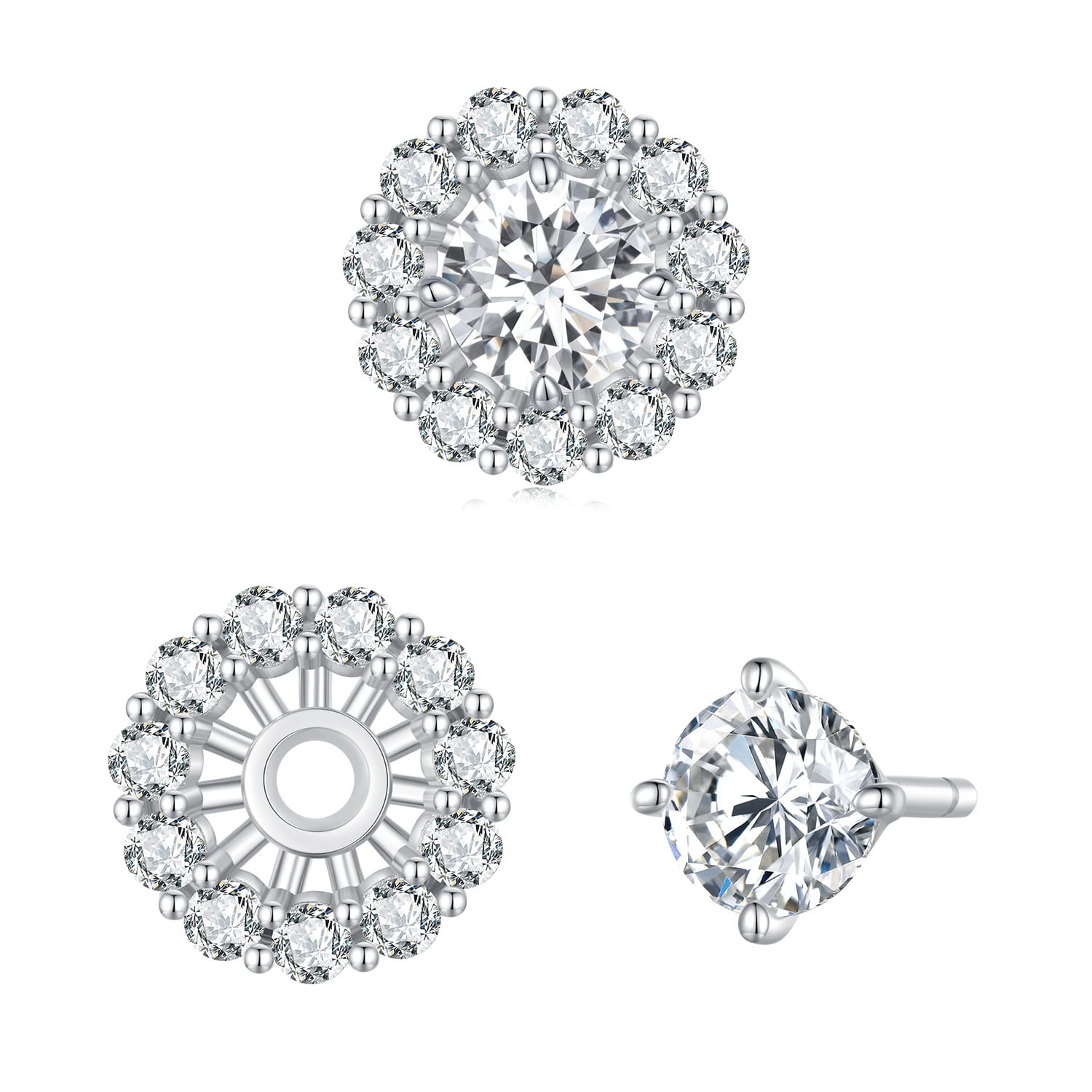 Srebrne kolczyki Moissanity 0,5 ct sztyfty srebro 925