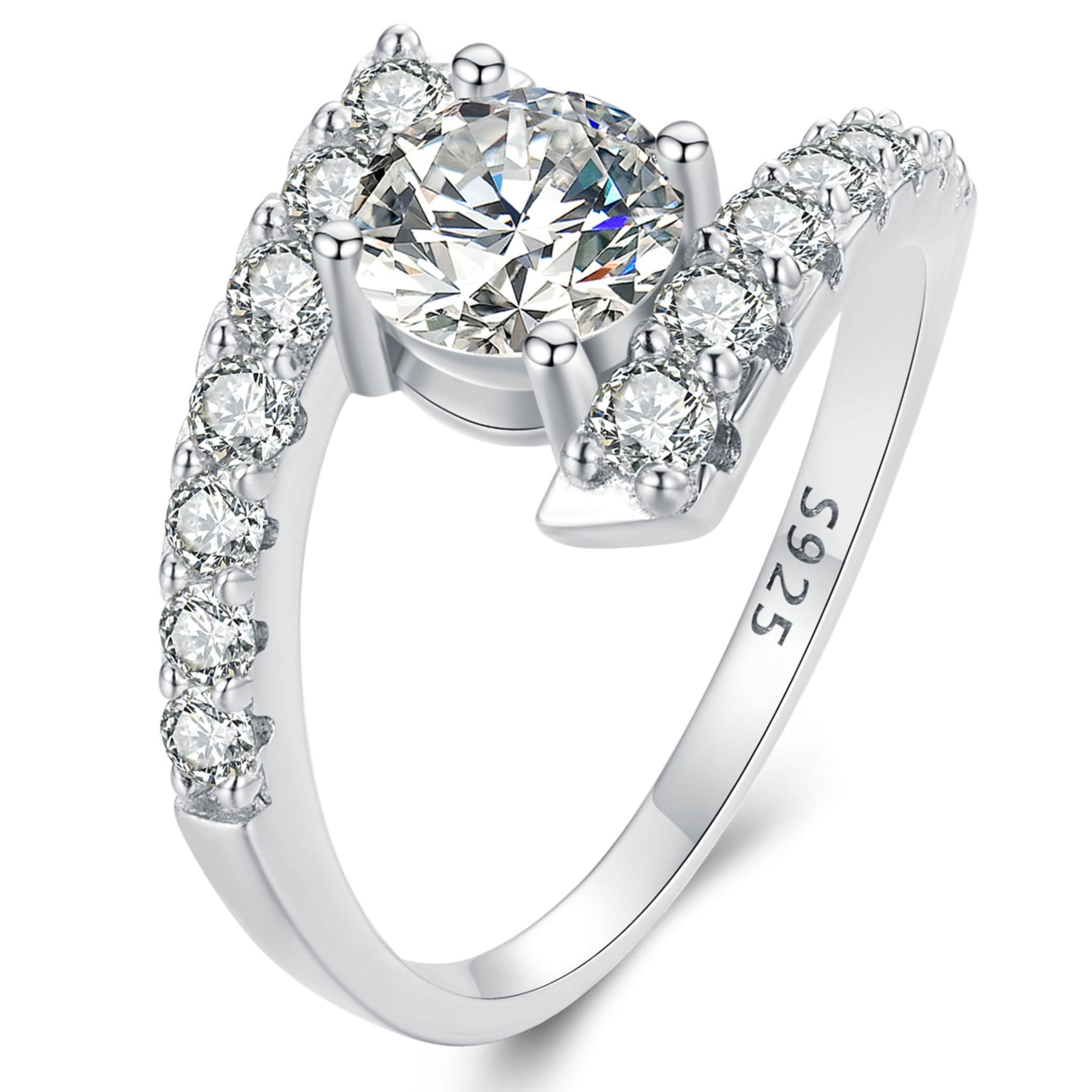 Srebrny wyjątkowy pierścionek R16 Moissanit 1,0 ct srebro 925