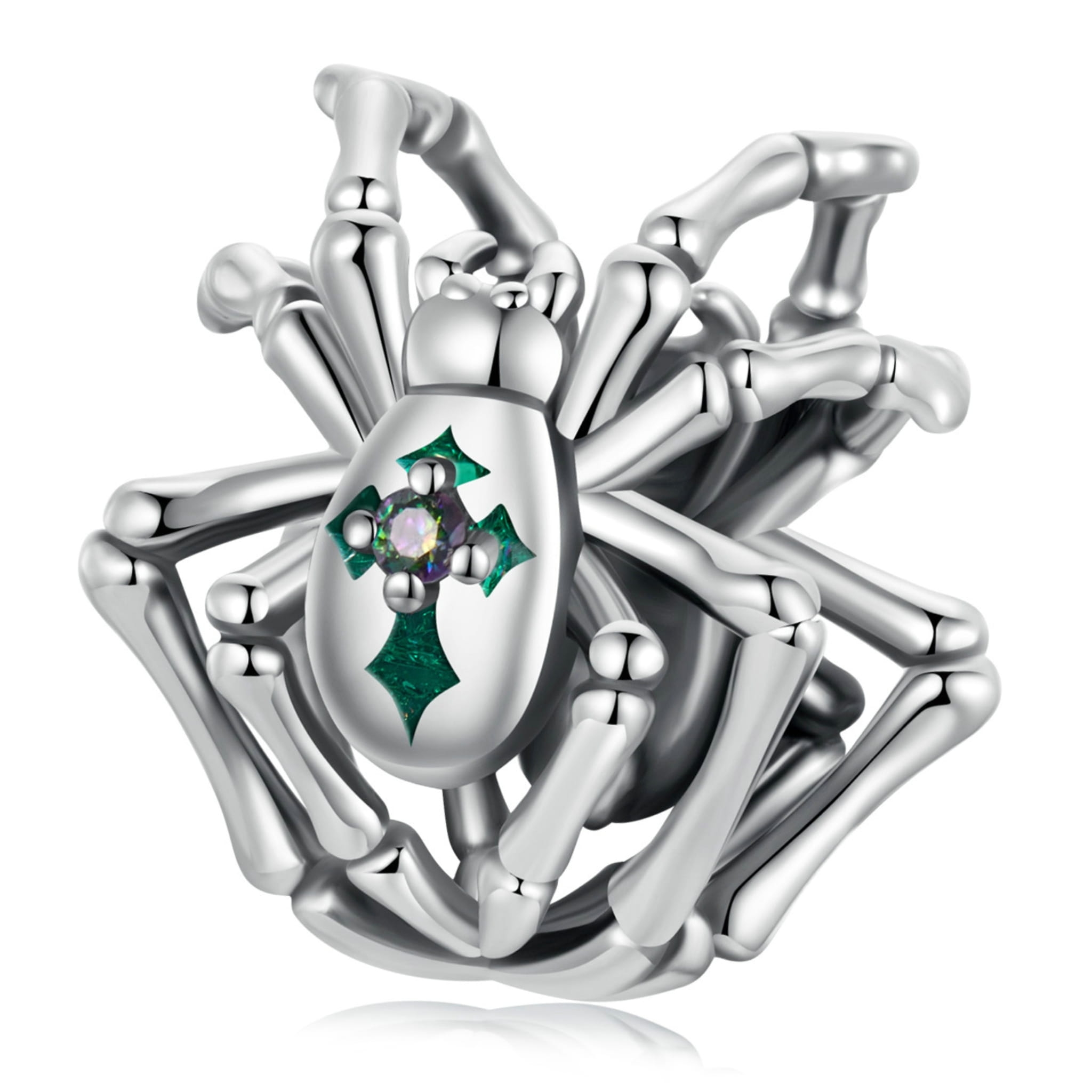 Pająk z krzyżem srebrny charms koralik srebro 925 beads