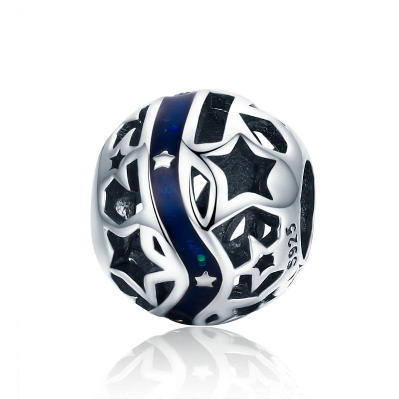 Srebrny charms w gwiazdki koralik beads srebro 925