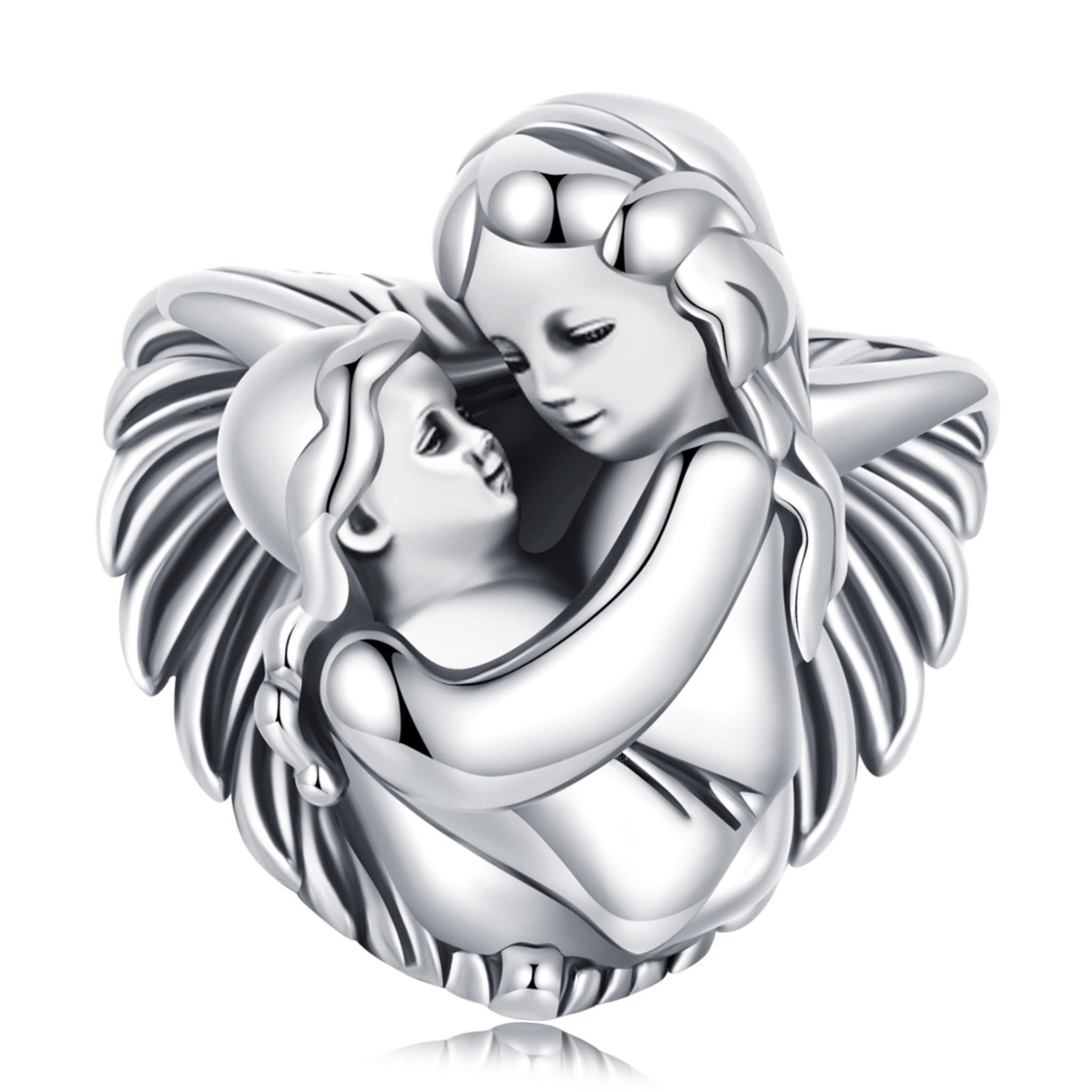 Uścisk z aniołkiem srebrny charms koralik beads srebro 925