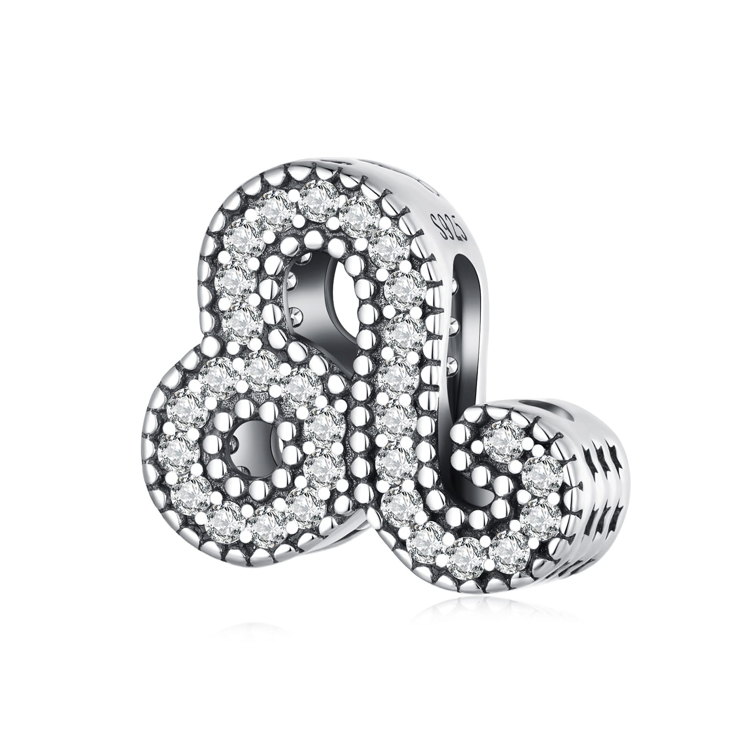 Lew znak zodiaku srebrny charms koralik beads