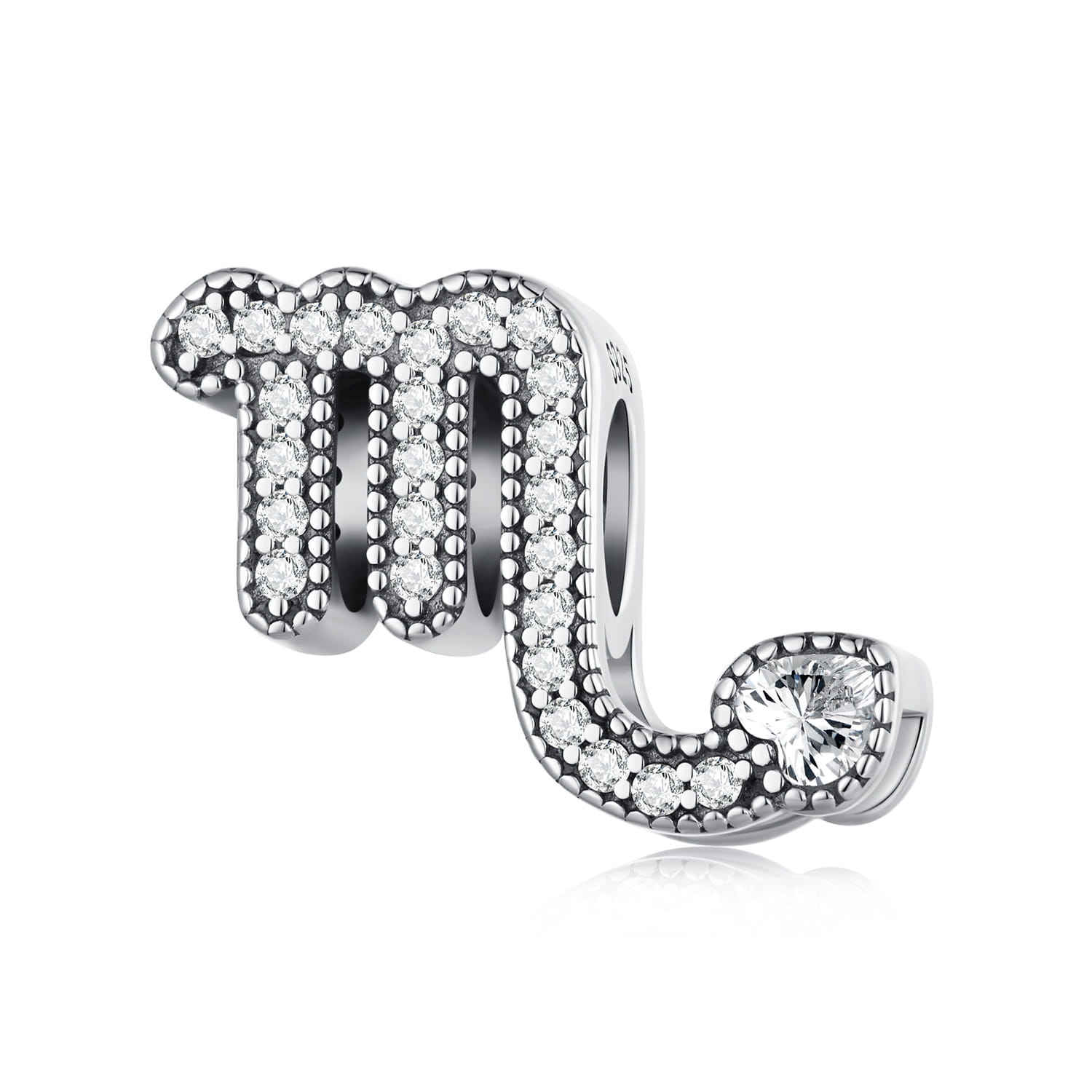 Skorpion znak zodiaku srebrny charms koralik beads