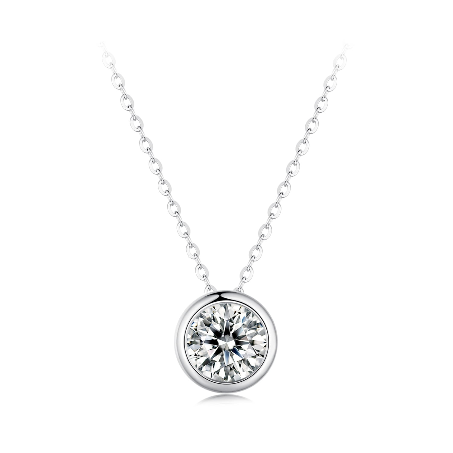 Srebrny naszyjnik Moissanit 1,0 ct srebro 925