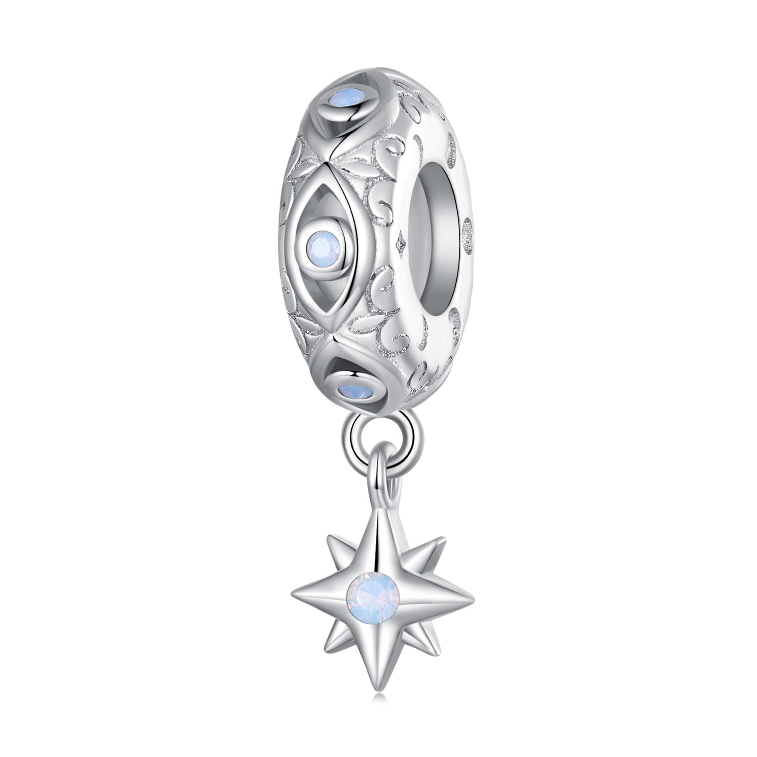 Stoper z gwiazdką do bransoletki charms srebro 925
