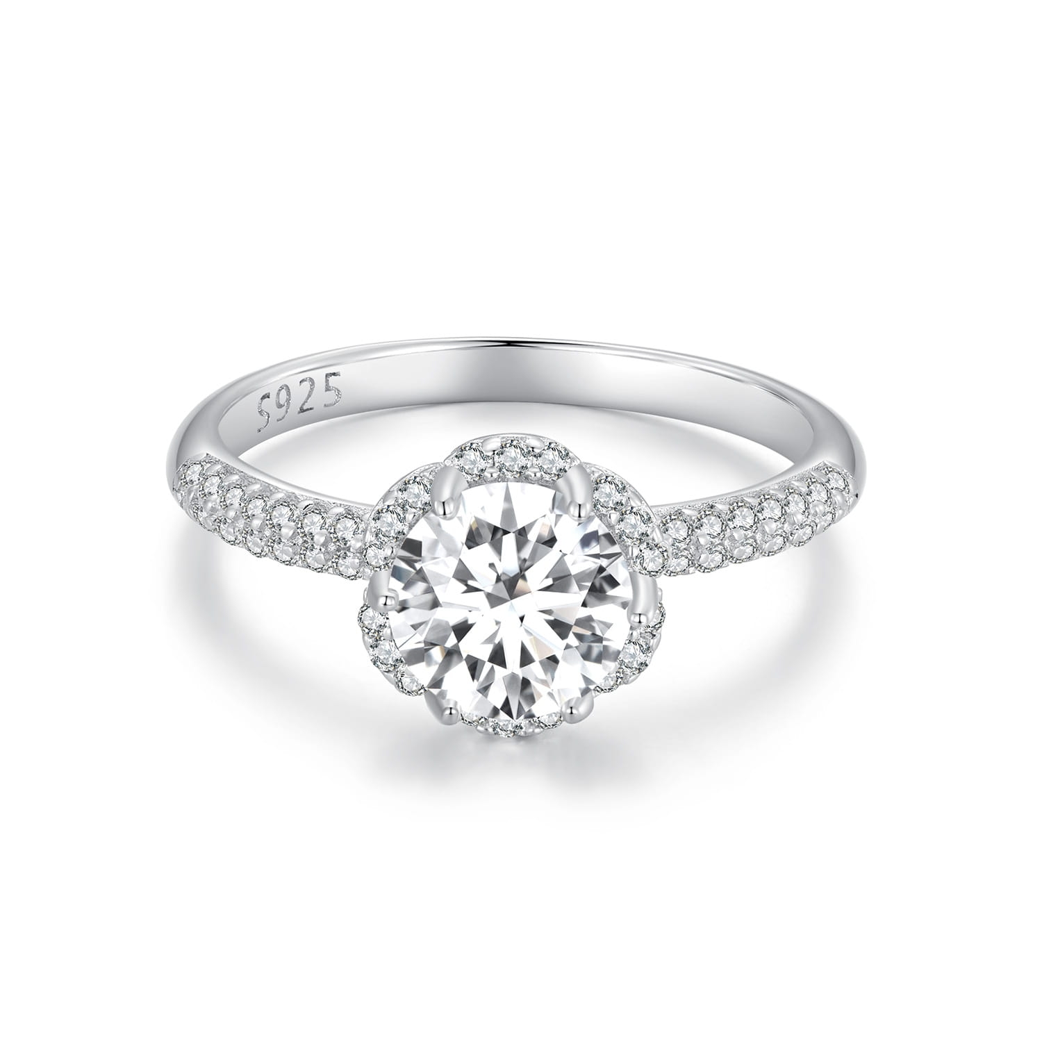 Srebrny pierścionek R14 Moissanit 1,0 ct srebro 925