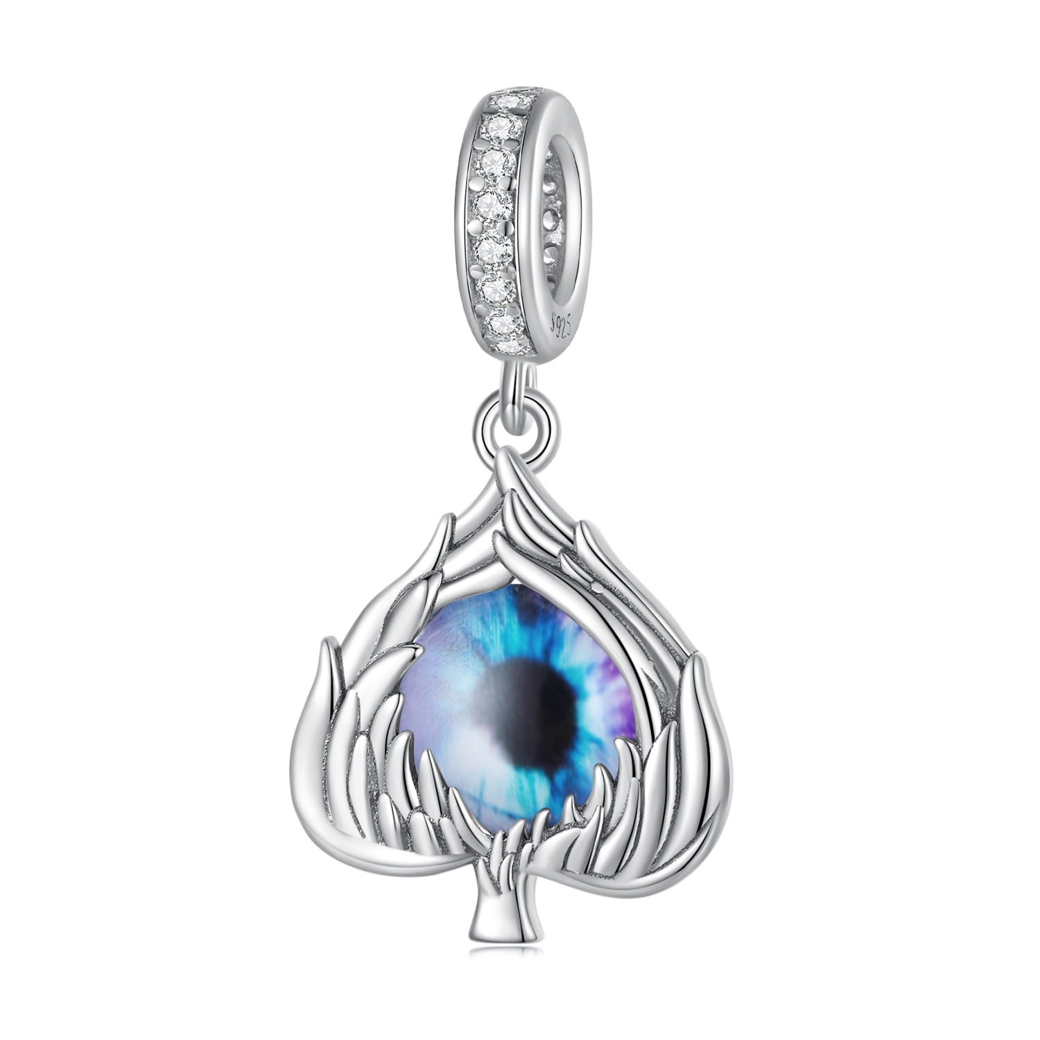 Serce ze skrzydeł srebrny charms zawieszka beads
