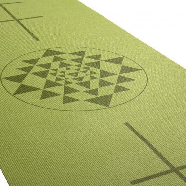 Mata do jogi Leela 4,5 mm - zielona yantra i wyrównanie