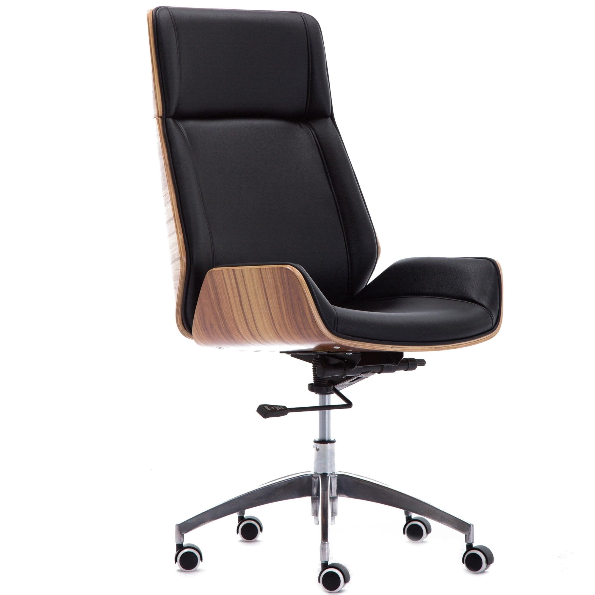 Fotel biurowy, gabinetowy, obrotowy, ekoskóra, aron, czarny