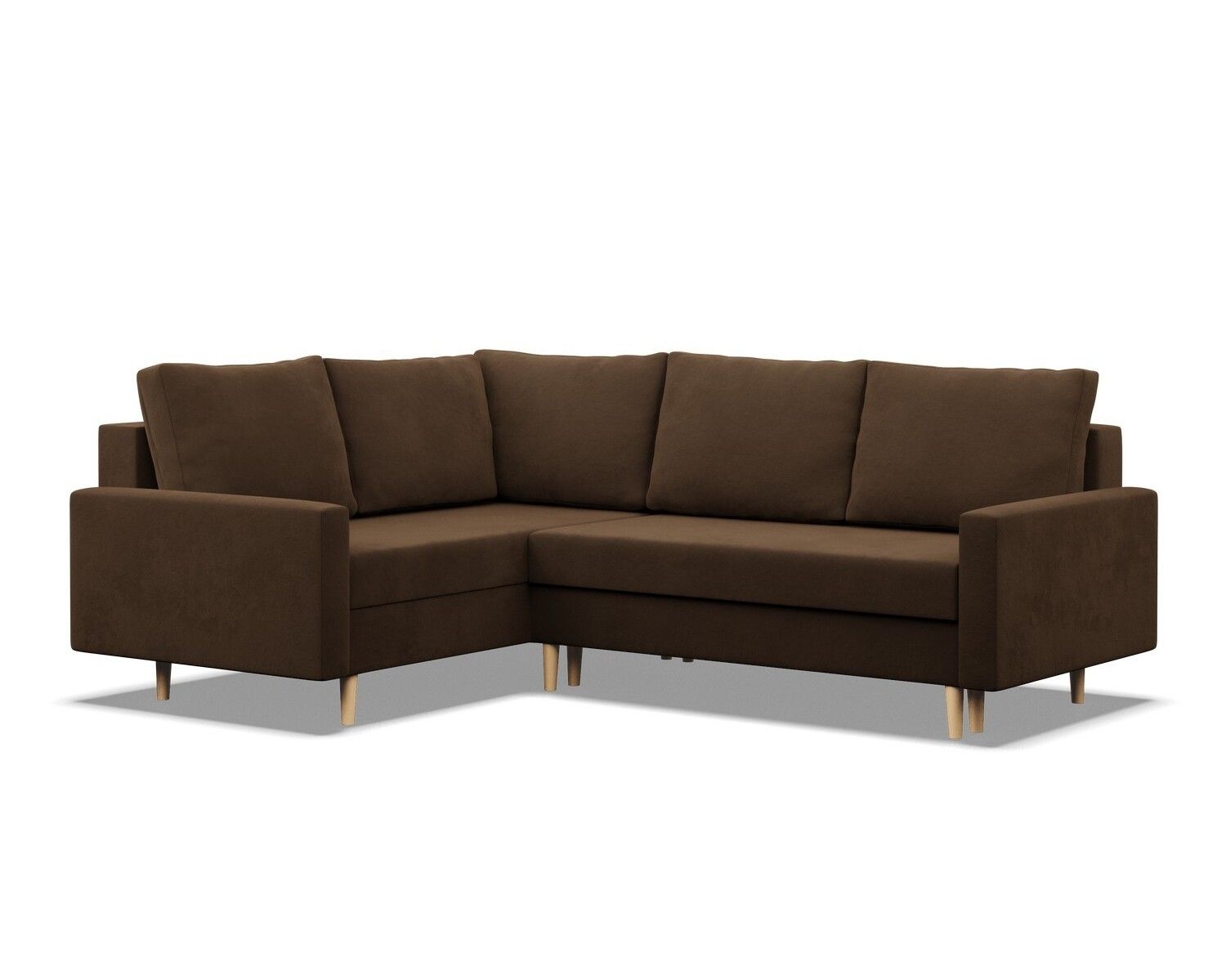 Duży narożnik, lewy, Blank Mikrofaza, 223x172x88 cm, brązowy