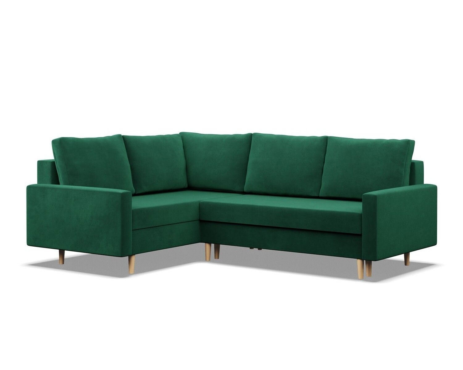 Duży narożnik, lewy, Blank Kronos, 223x172x88 cm, butelkowa zieleń
