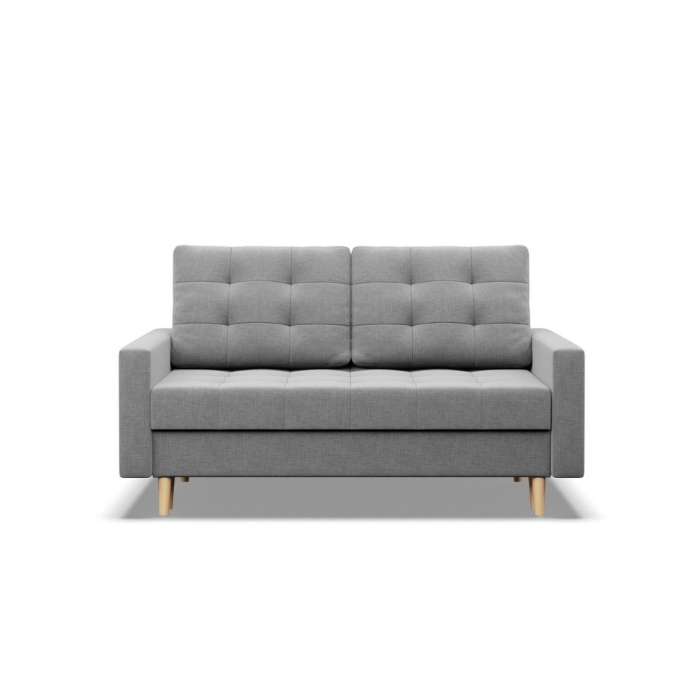 Sofa skandynawska, pikowana, NUBO, 152x92x92 cm, jasny szary