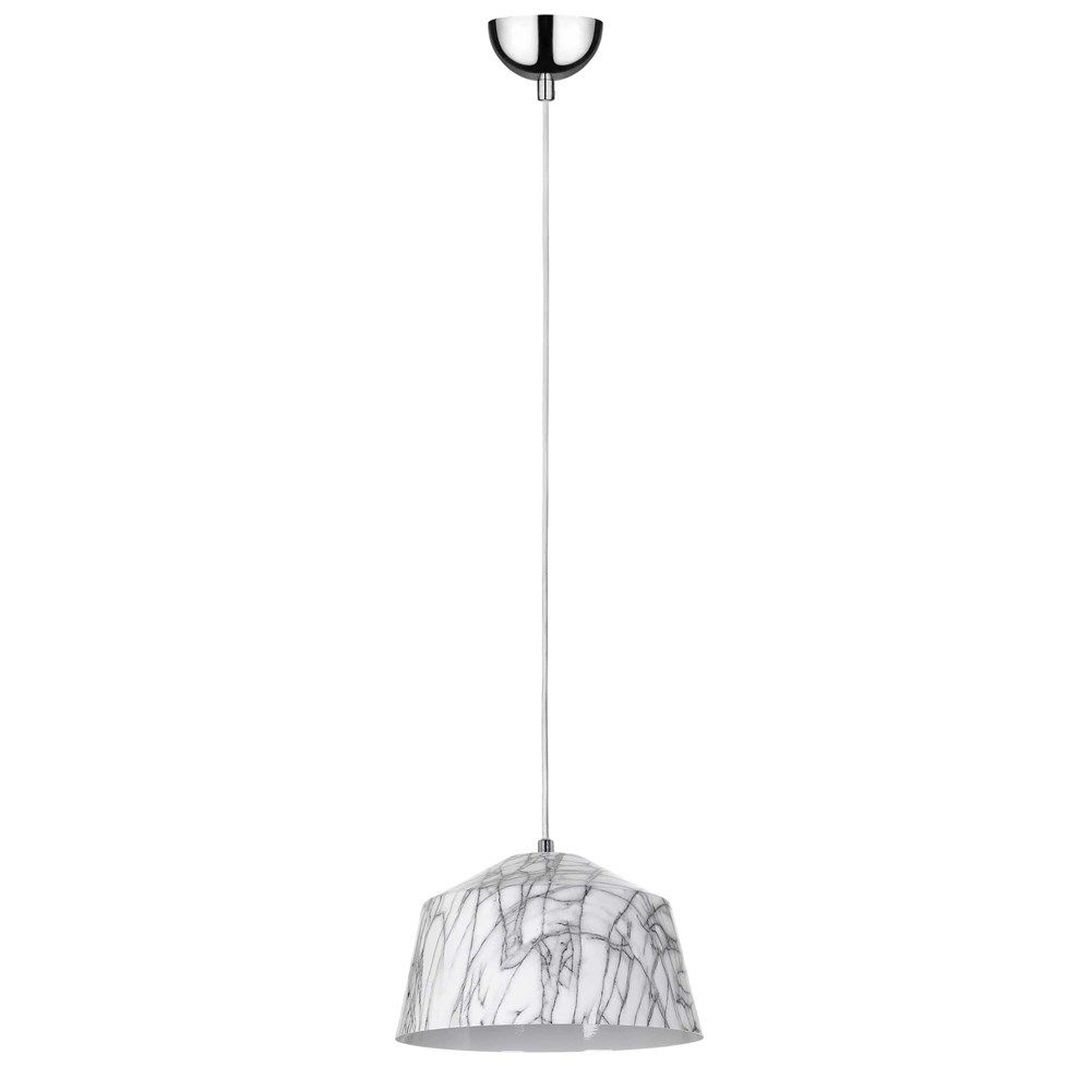 Фото - Люстра / світильник Topeshop Lampa wisząca pojedyncza, Natura, 28x105 cm, chrom, biały, szary 