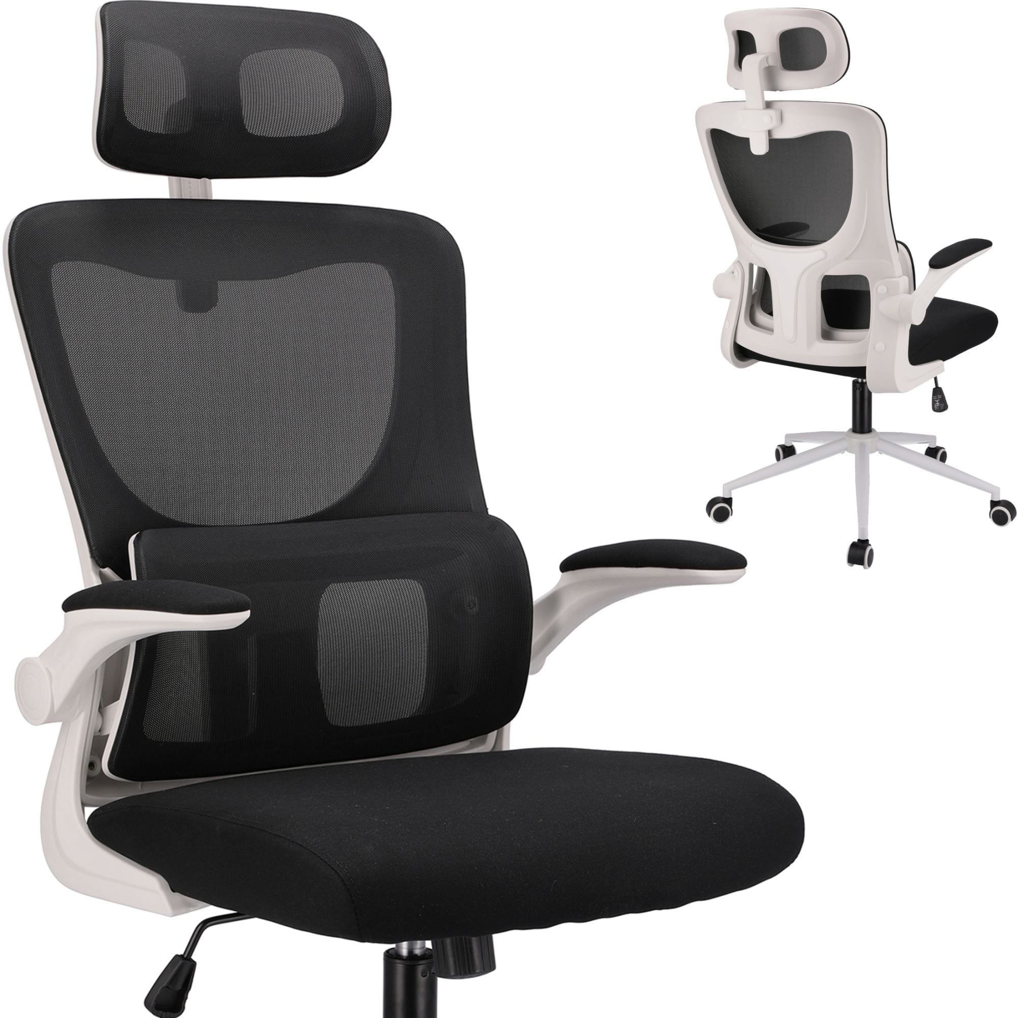 Fotel ergonomiczny, regulowany, MIDO, czarny