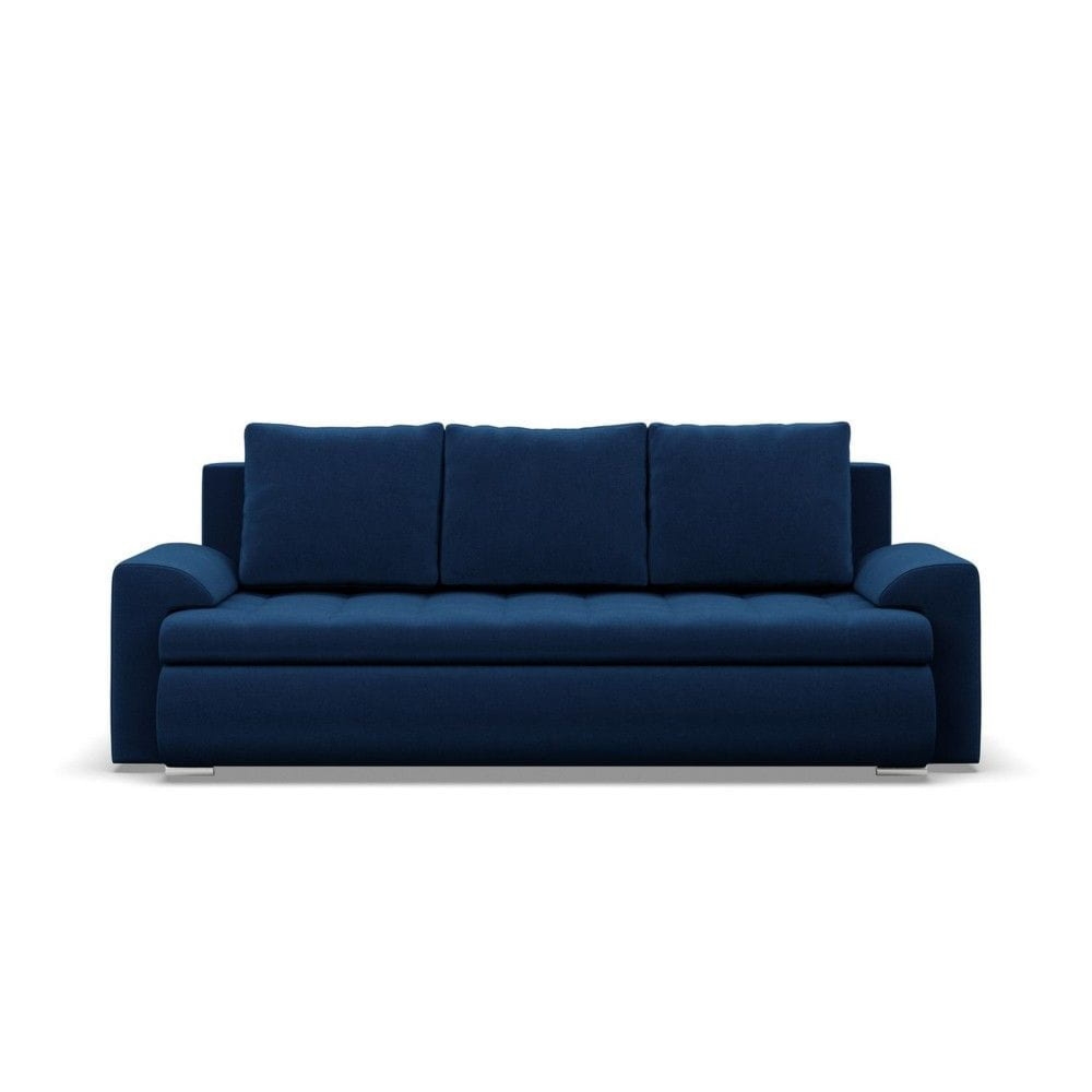 Kanapa rozkładana, Bosco, velvet, 222x96x92 cm, granatowy