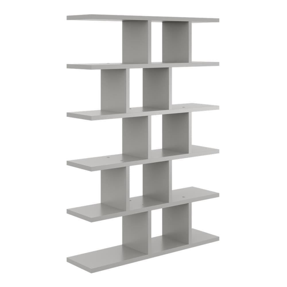 Duży regał z półkami, biblioteczka, HOLT, 70x18x101 cm, szary, mat