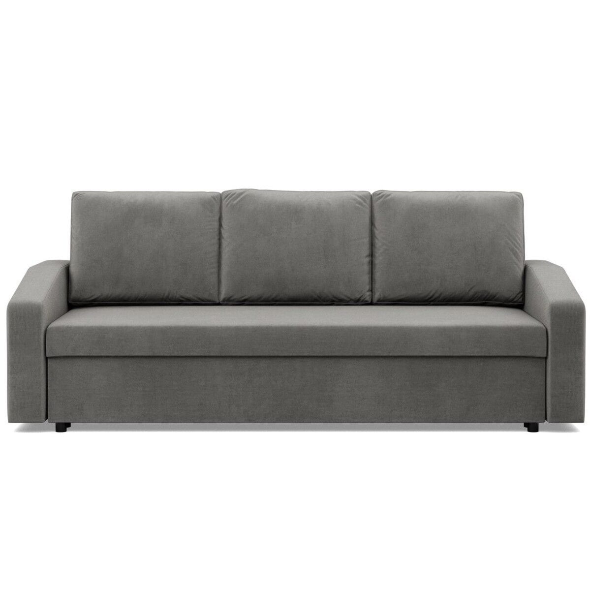 Kanapa rozkładana, BLOM, velvet, 220x92x92 cm, jasny szary