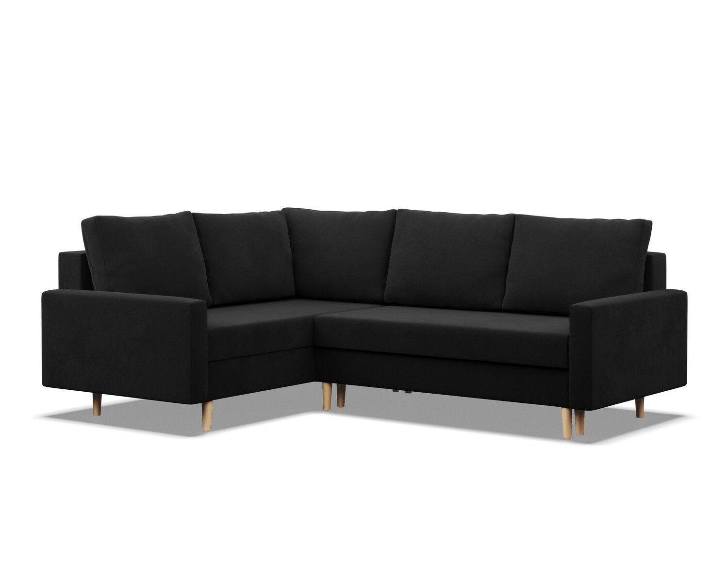 Duży narożnik, lewy, Blank Mikrofaza, 223x172x88 cm, czarny