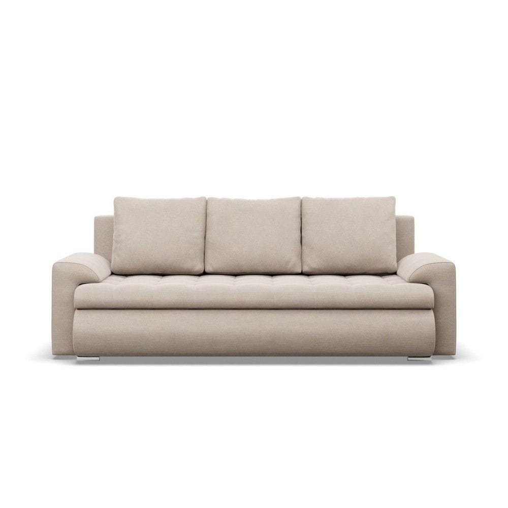Kanapa rozkładana, Bosco, velvet, 222x96x92 cm, beżowy