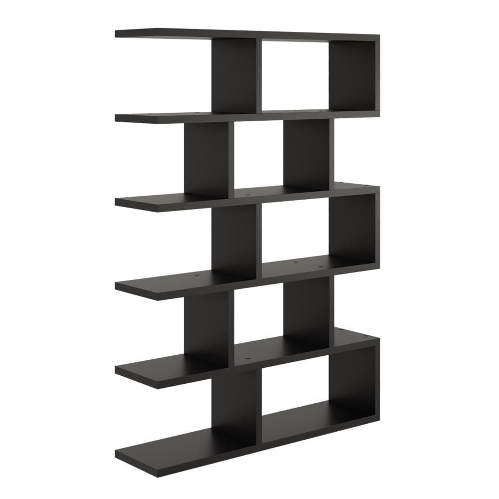 Regał ścienny, otwarty, biblioteczka, RALF, 70x18x101 cm, czarny, mat