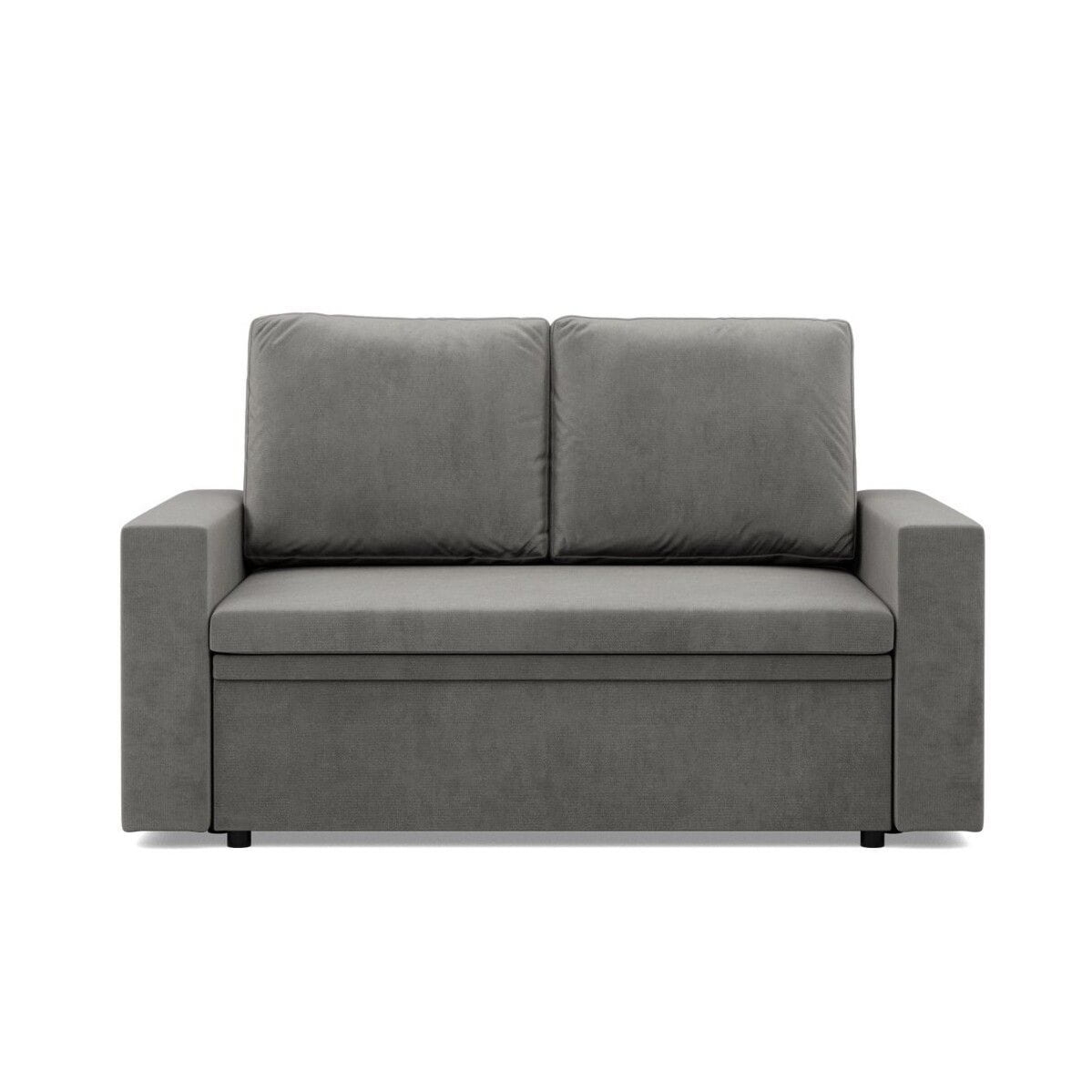 Sofa dwuosobowa, BLOM, velvet, 148x87x90 cm, jasny szary