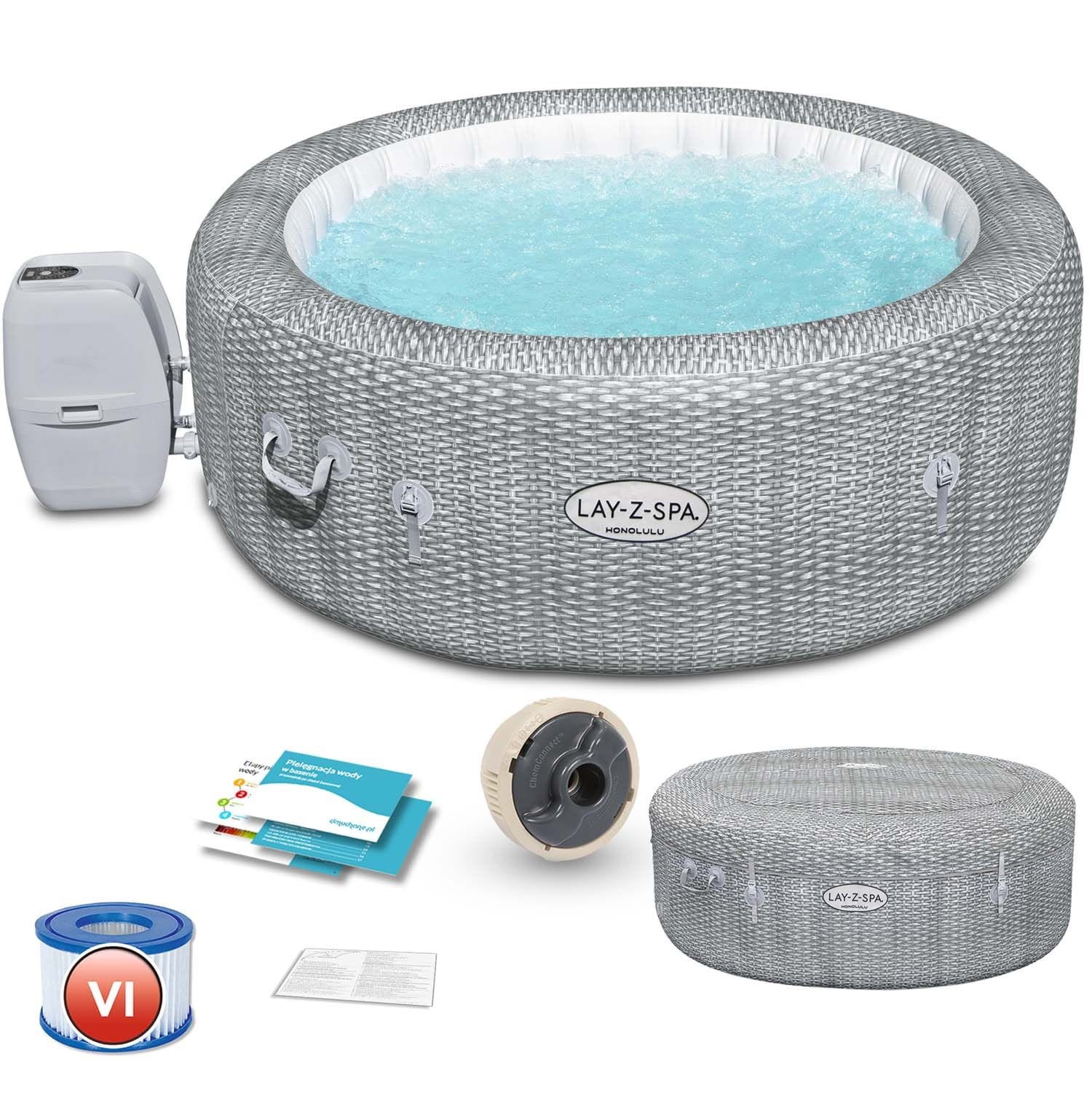 Dmuchane SPA z masażem i podgrzewaczem wody, 6 osobowe, Bestway, 196x71 cm