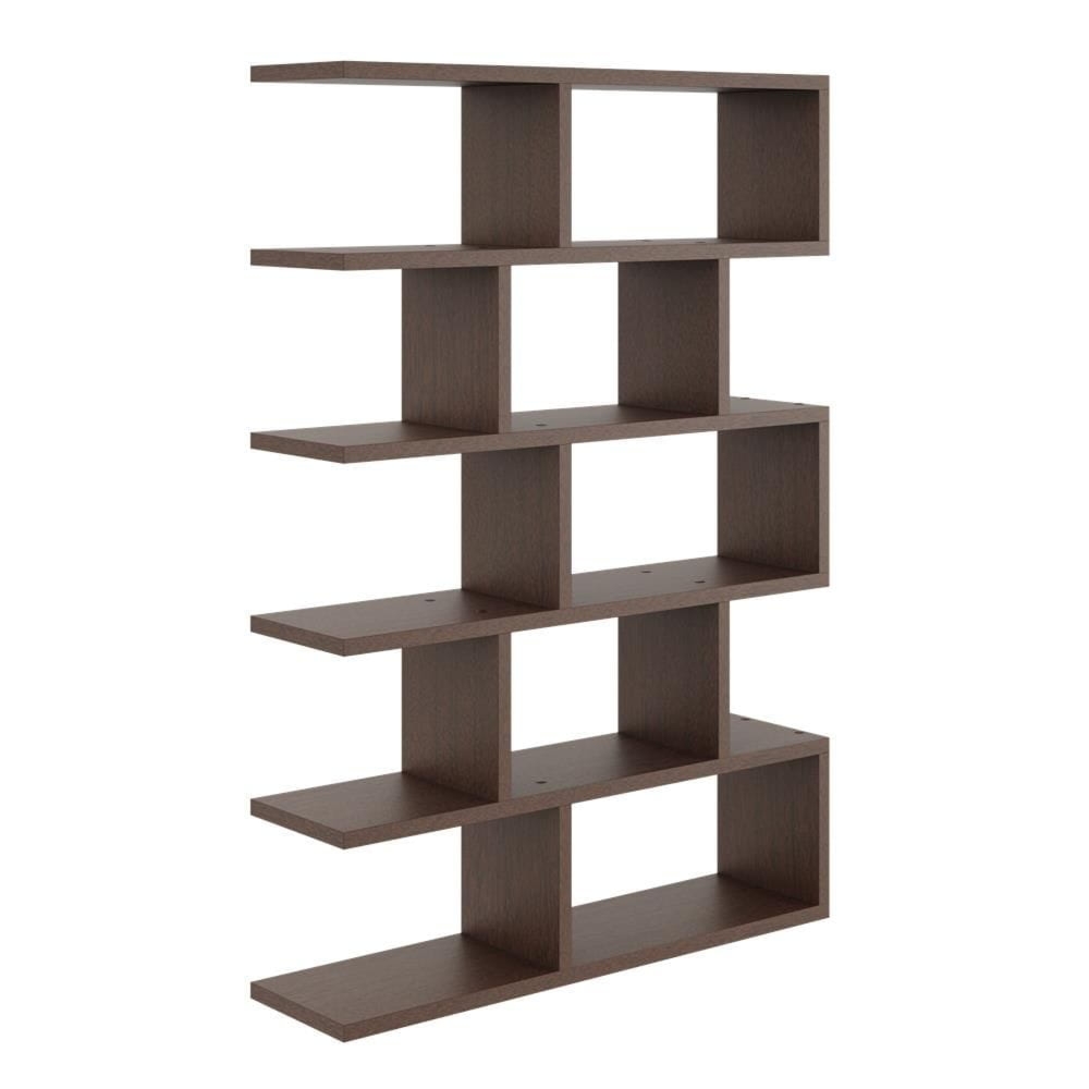 Regał ścienny, otwarty, biblioteczka, RALF, 70x18x101 cm, wenge, mat
