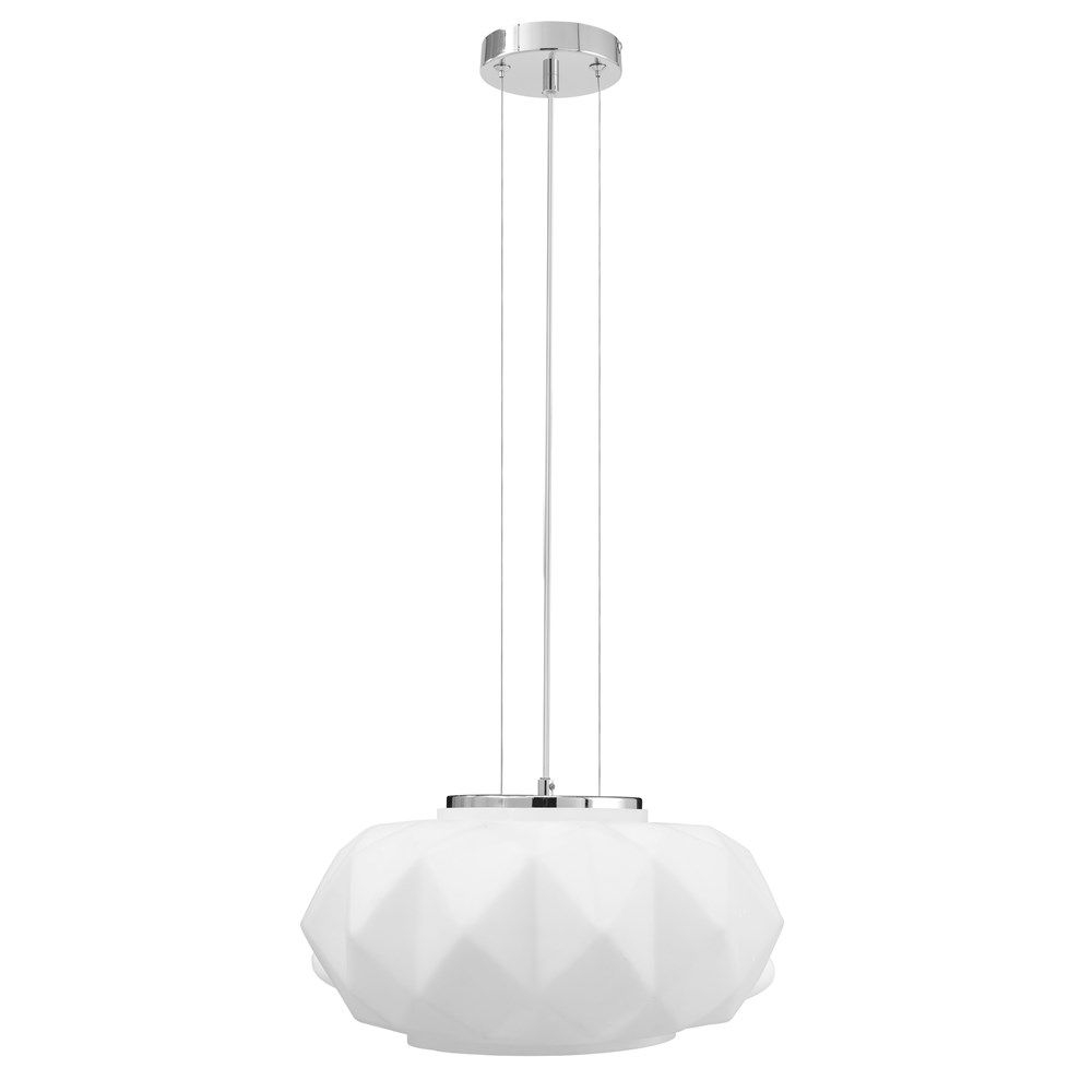 Фото - Люстра / світильник Topeshop Lampa wisząca do salonu, Terra, 38x25x110 cm, chrom, biały 