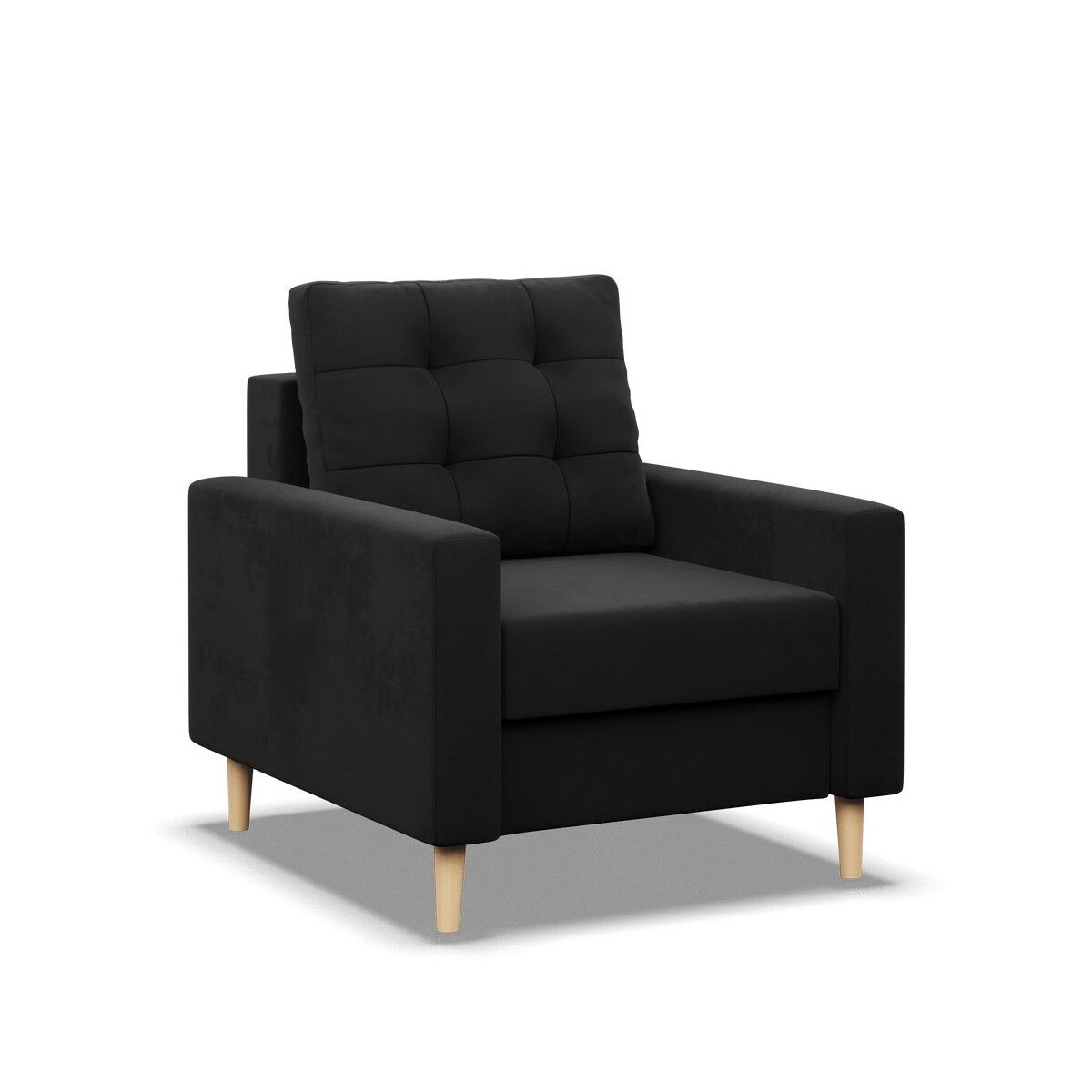 Fotel skandynawski, Blank Mikrofaza, 75x92x88 cm, czarny