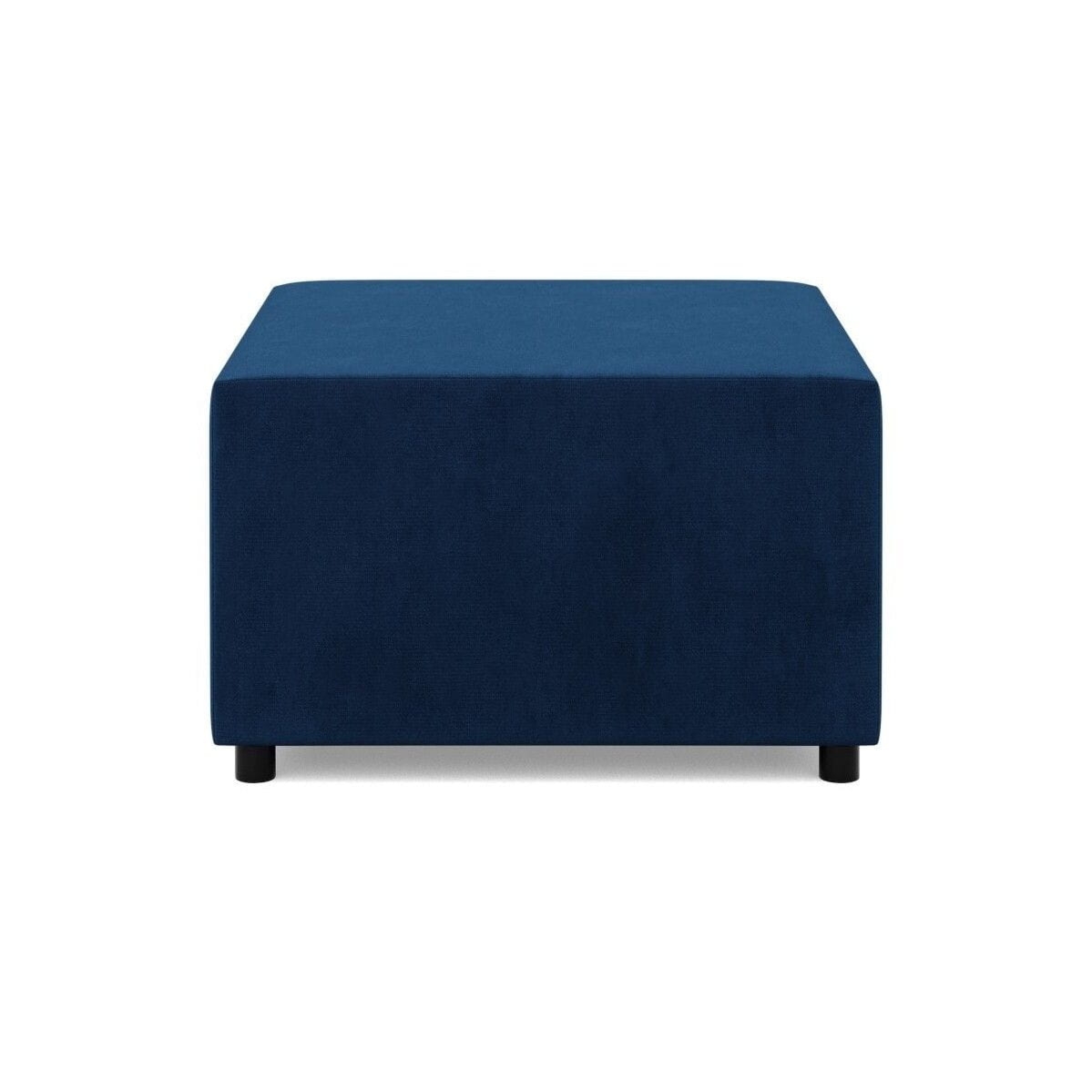 Pufa do salonu, podnóżek, BLOM, velvet, 71x71x40 cm, granatowy