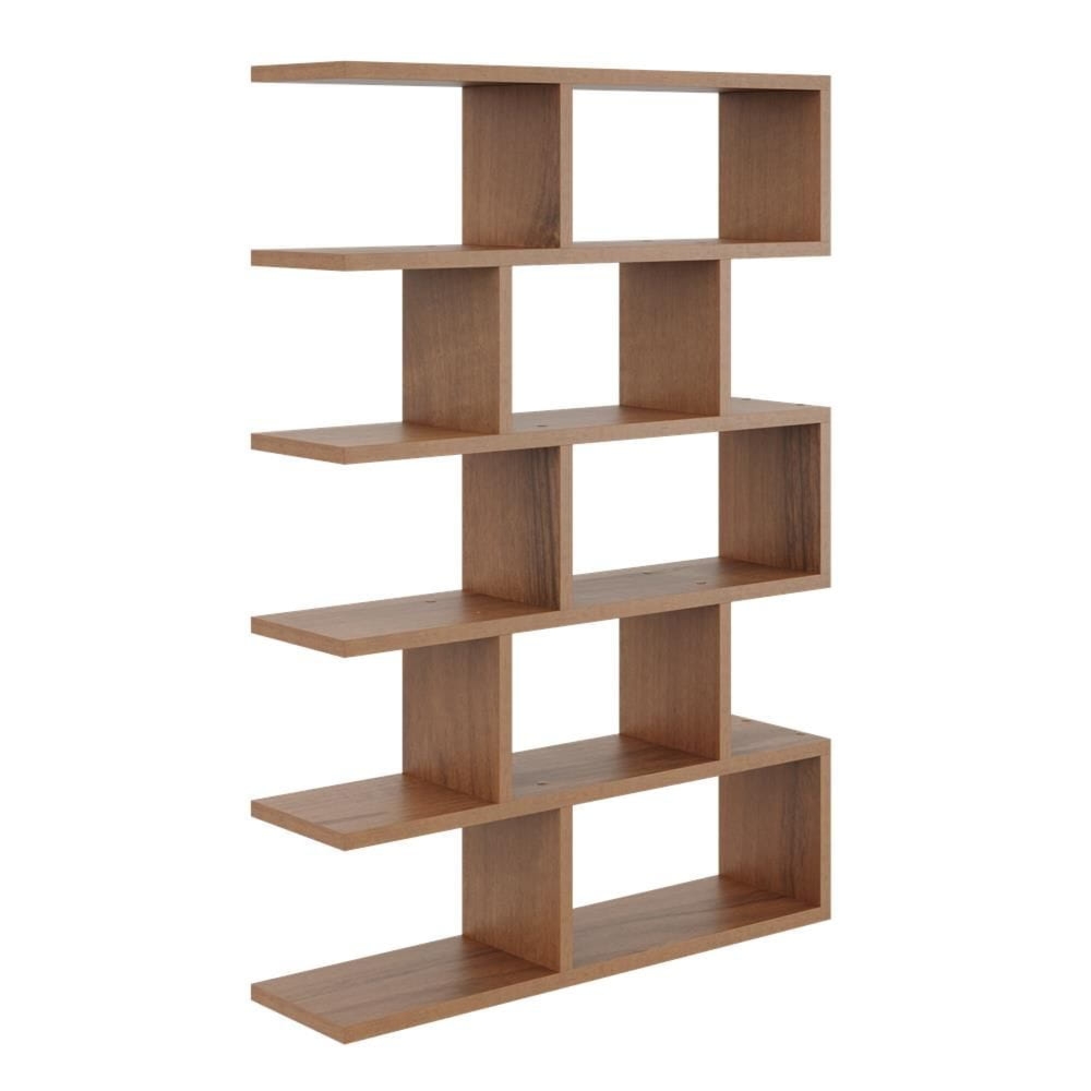 Regał ścienny, otwarty, biblioteczka, RALF, 70x18x101 cm, orzech, mat