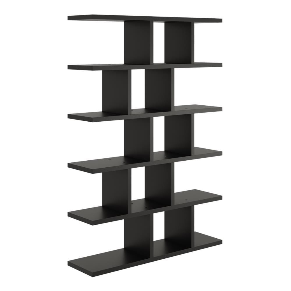 Duży regał z półkami, biblioteczka, HOLT, 70x18x101 cm, czarny, mat
